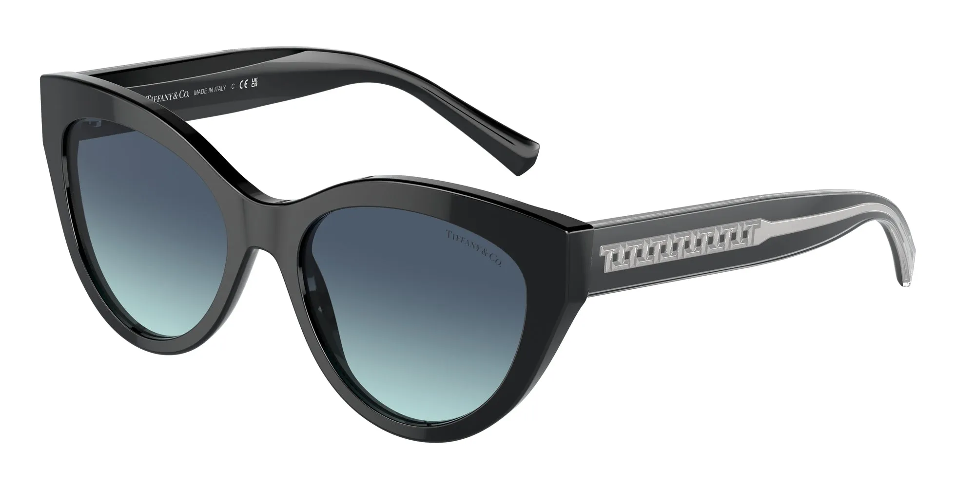 Tiffany TF4220 80019S Occhiali da sole Acetato Nero Blu Cat Eye Normale Sfumato - immagine 1