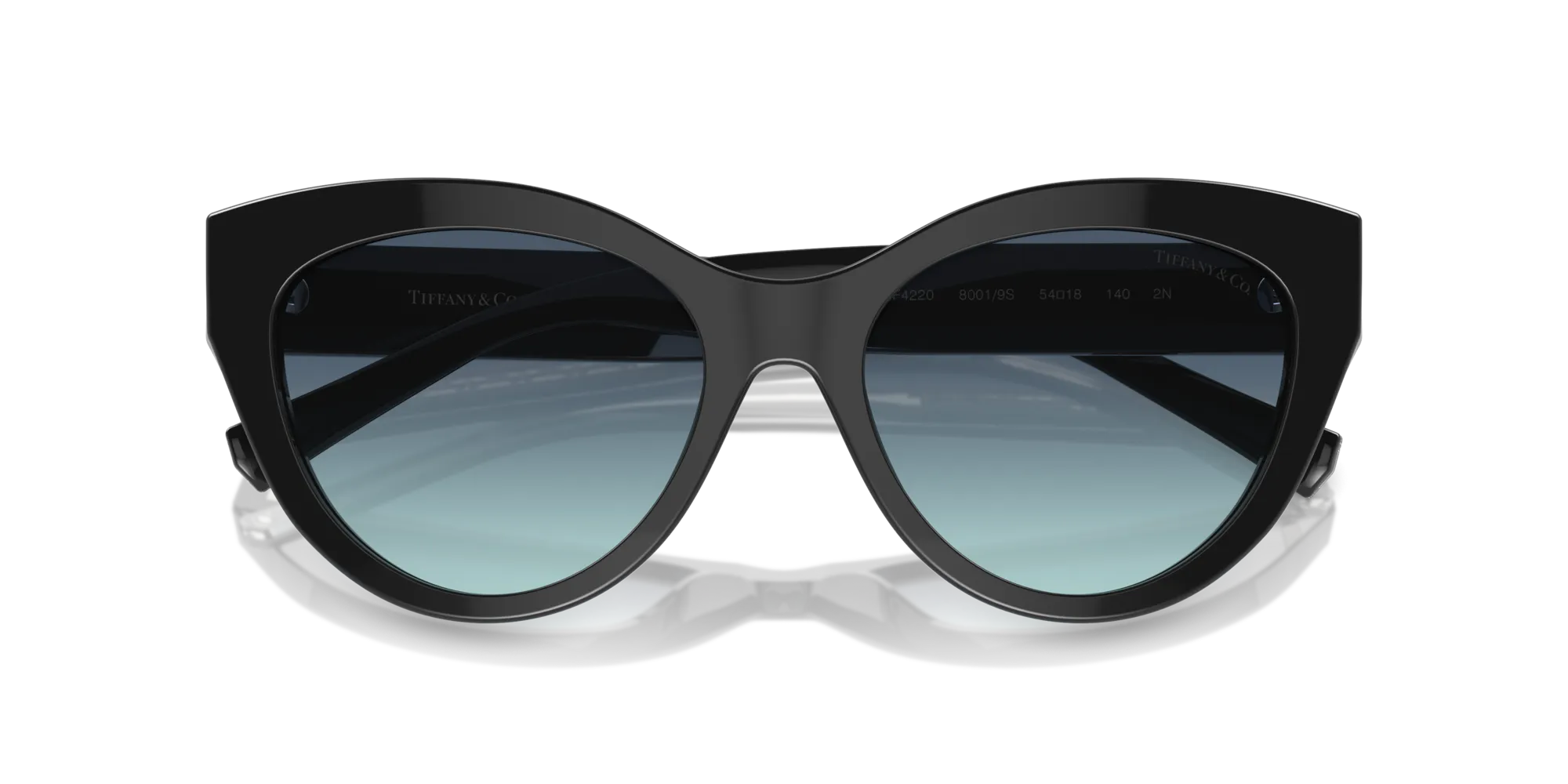 Tiffany TF4220 80019S Occhiali da sole Acetato Nero Blu Cat Eye Normale Sfumato - immagine 2