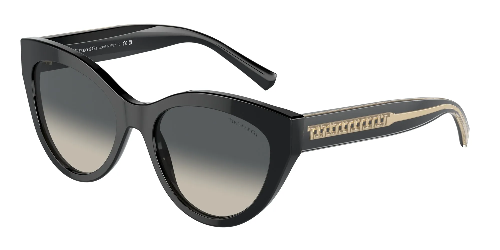 Tiffany TF4220 800171 Occhiali da sole Acetato Nero Grigio Cat Eye Normale Sfumato - immagine 1