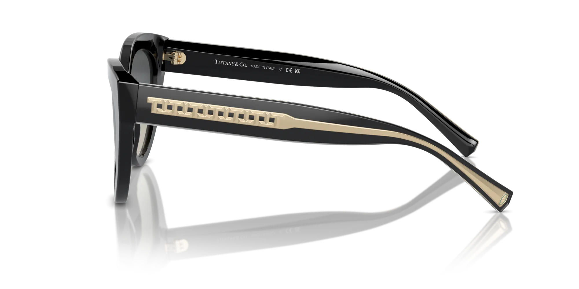 Tiffany TF4220 800171 Occhiali da sole Acetato Nero Grigio Cat Eye Normale Sfumato - immagine 4