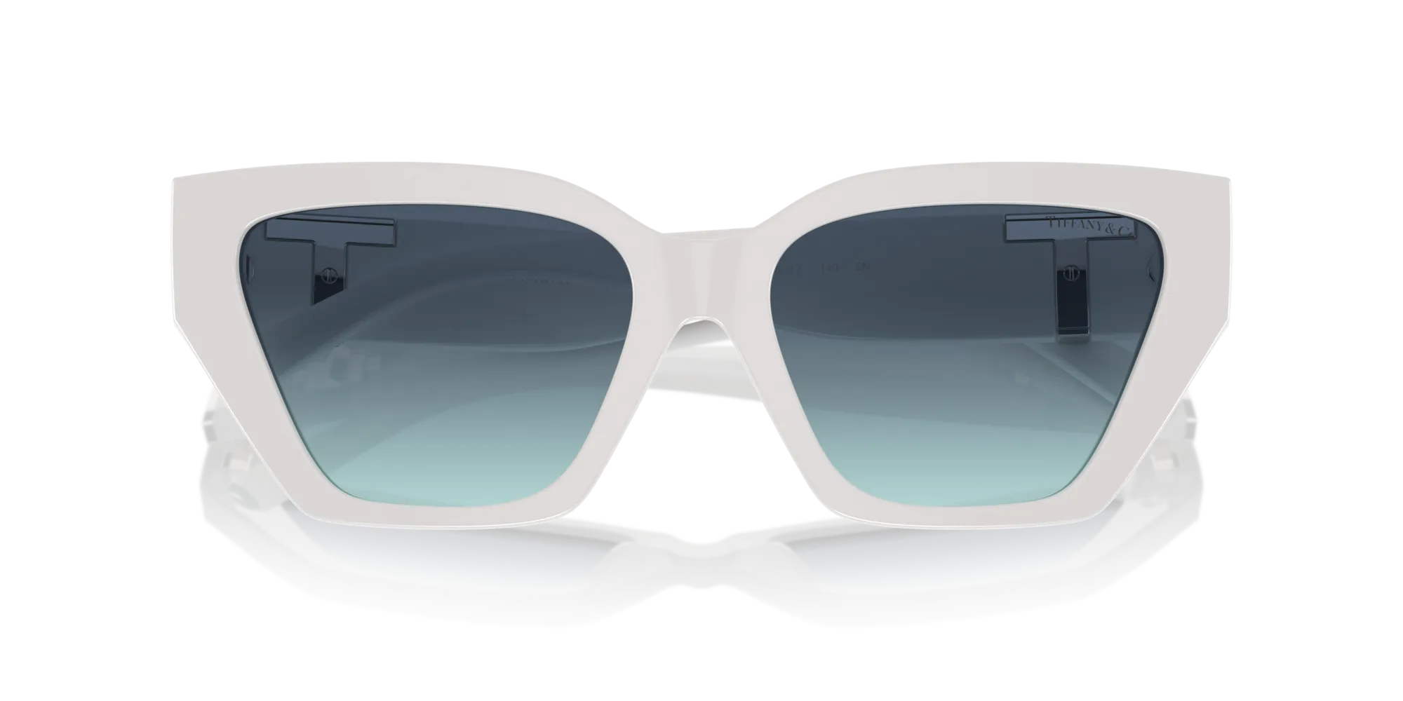 Tiffany TF4218 83929S Occhiali da sole Acetato Bianco Blu Cat Eye Normale Sfumato - immagine 2