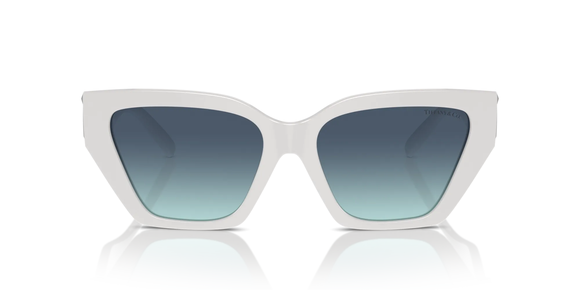 Tiffany TF4218 83929S Occhiali da sole Acetato Bianco Blu Cat Eye Normale Sfumato - immagine 3