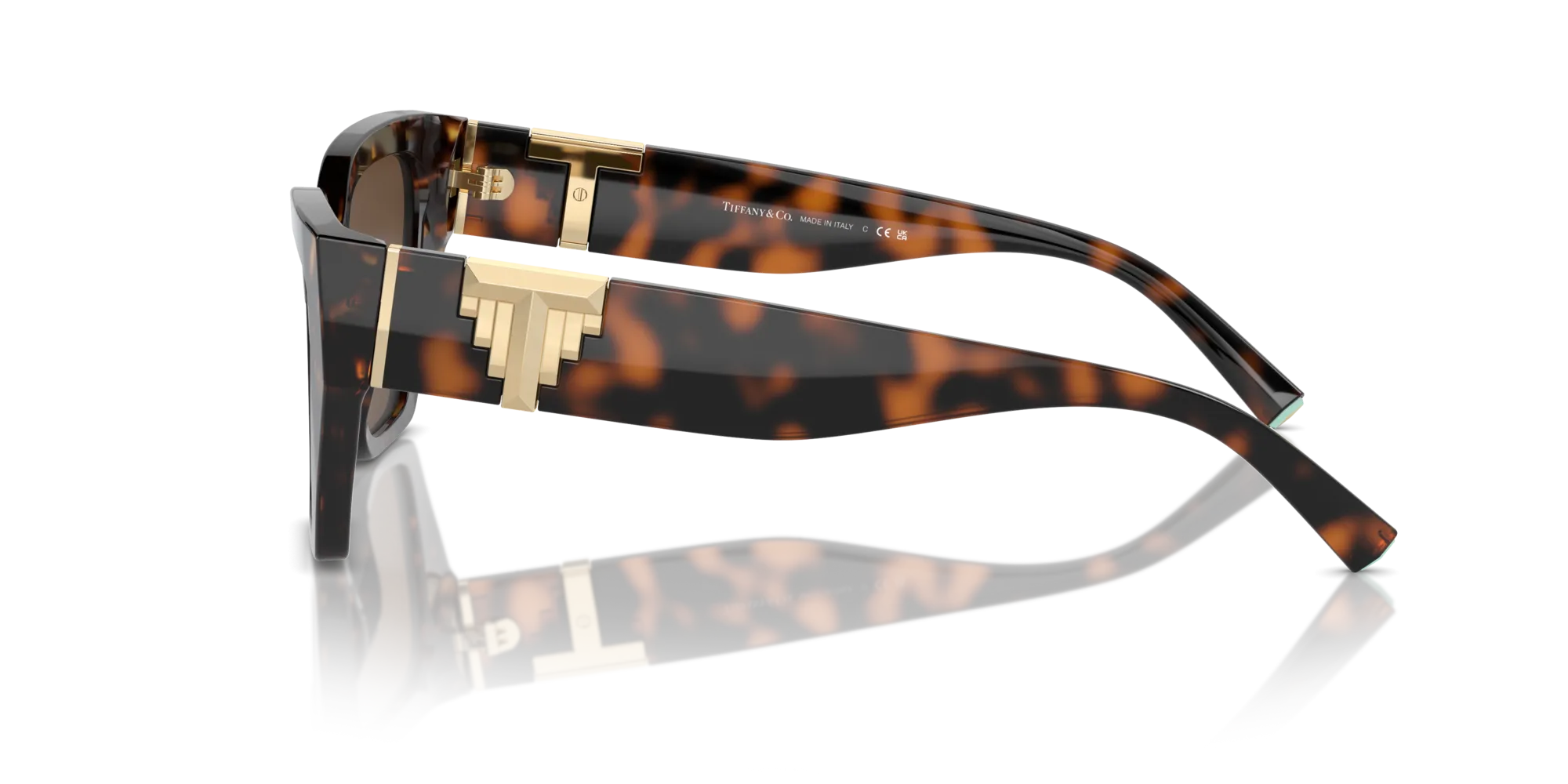 Tiffany TF4218 80153G Occhiali da sole Acetato Tartaruga Marrone Cat Eye Normale - immagine 4