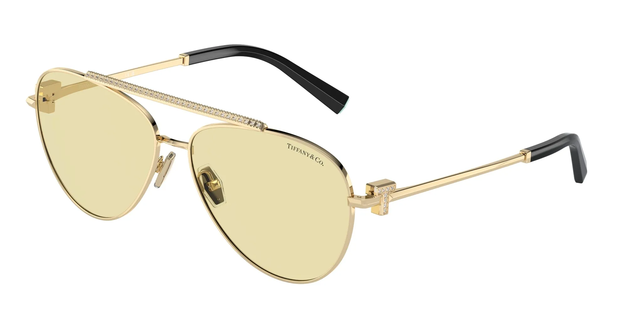 Tiffany TF3101B 6210M4 Occhiali da sole Acciaio Oro Marrone Pilot Fotocromatiche - immagine 1