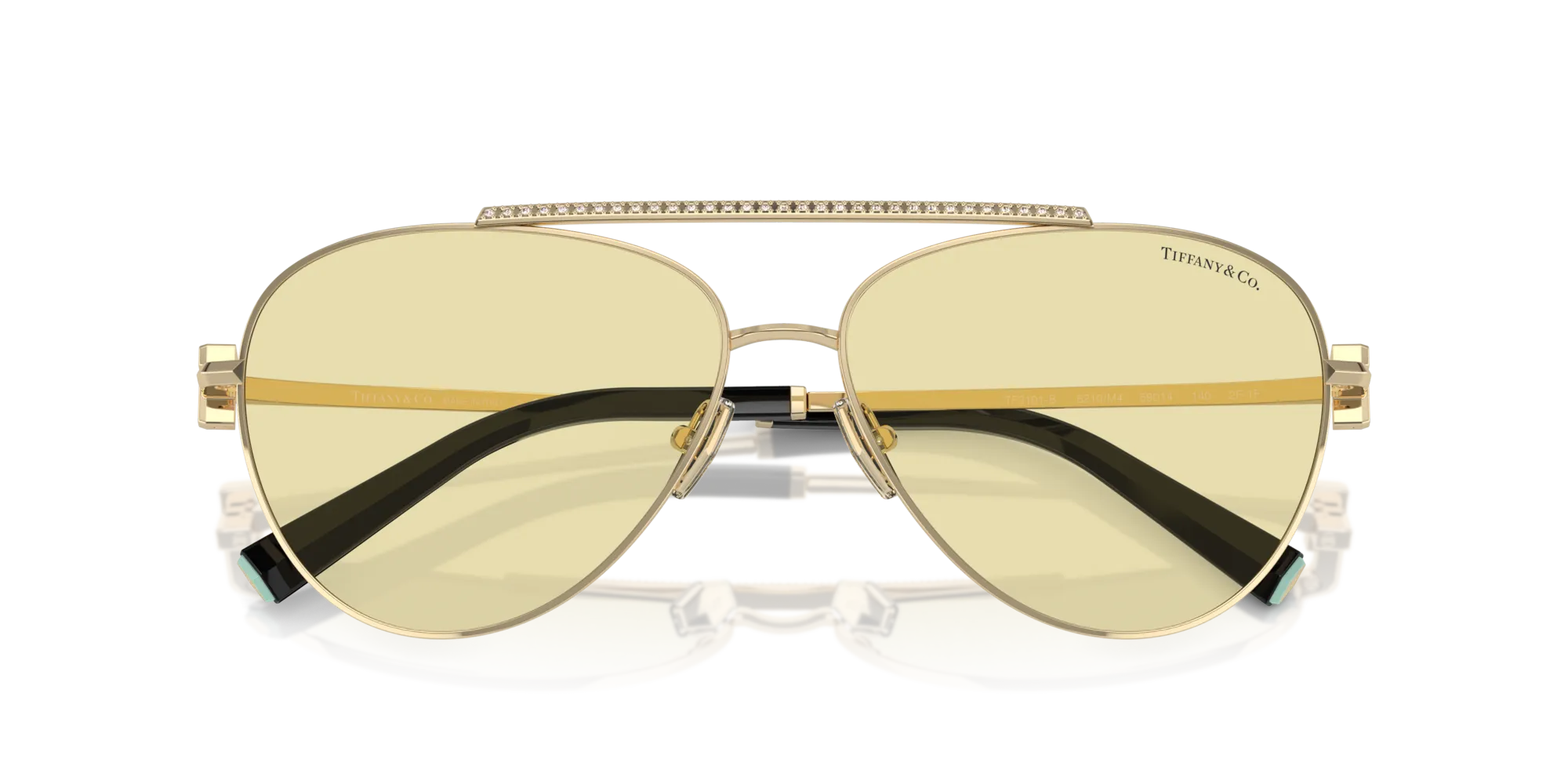 Tiffany TF3101B 6210M4 Occhiali da sole Acciaio Oro Marrone Pilot Fotocromatiche - immagine 2