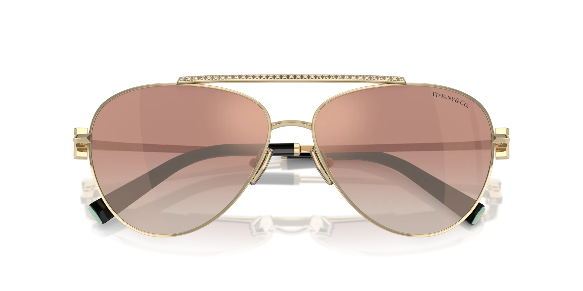 Tiffany TF3101B 62093N Occhiali da sole Acciaio Oro Rosa Pilot Normale Sfumato - immagine 2