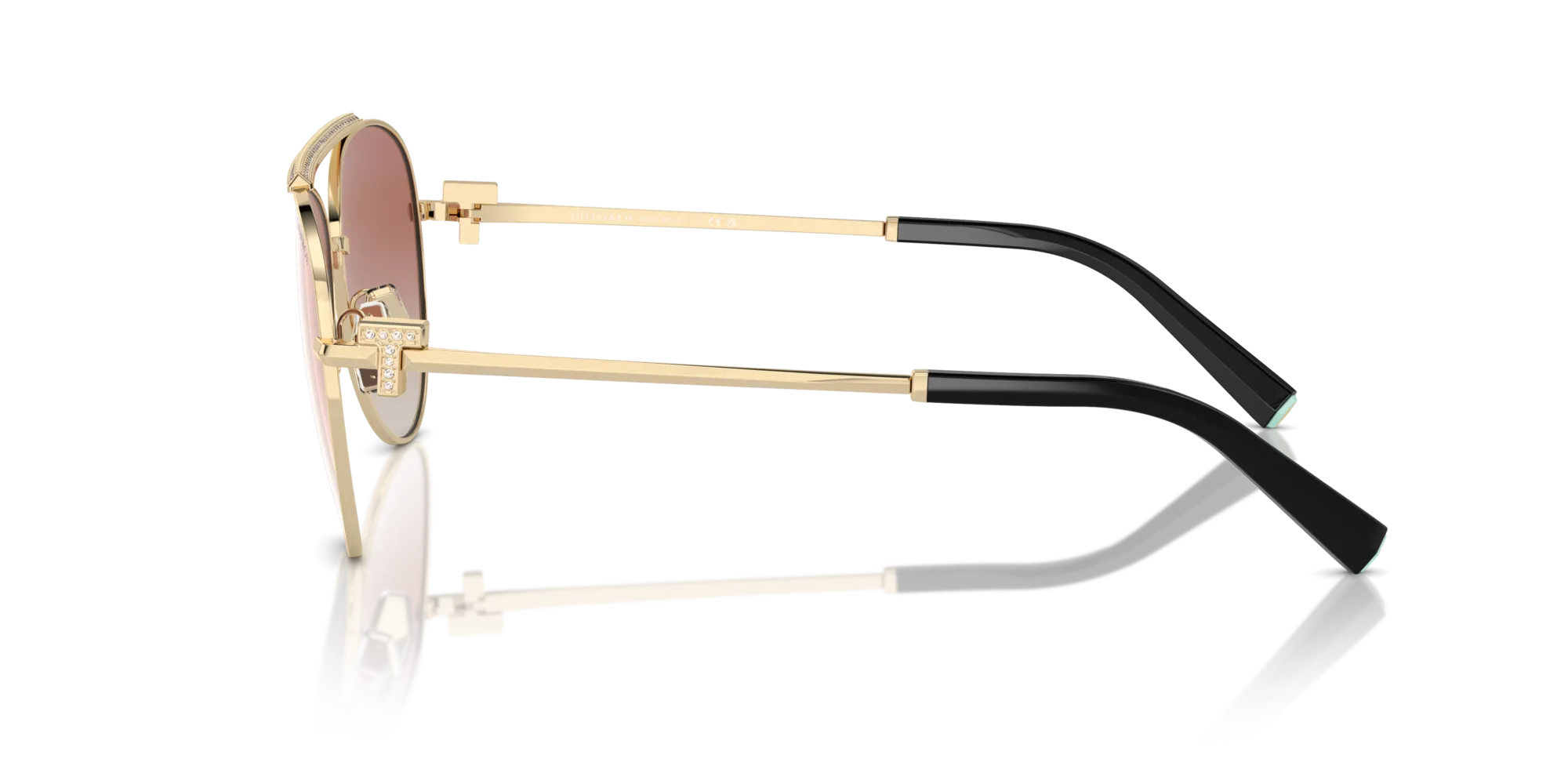 Tiffany TF3101B 62093N Occhiali da sole Acciaio Oro Rosa Pilot Normale Sfumato - immagine 4