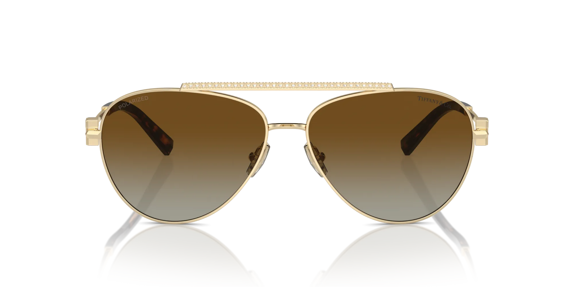 Tiffany TF3101B 6208T5 Occhiali da sole Acciaio Oro Marrone Pilot Polarizzata Sfumato - immagine 3