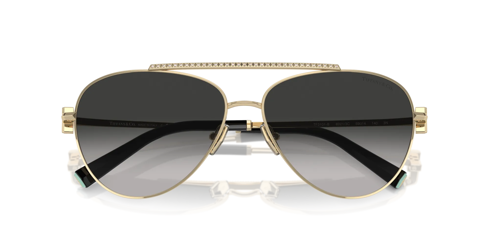 Tiffany TF3101B 60213C Occhiali da sole Acciaio Oro Grigio Pilot Normale Sfumato - immagine 2