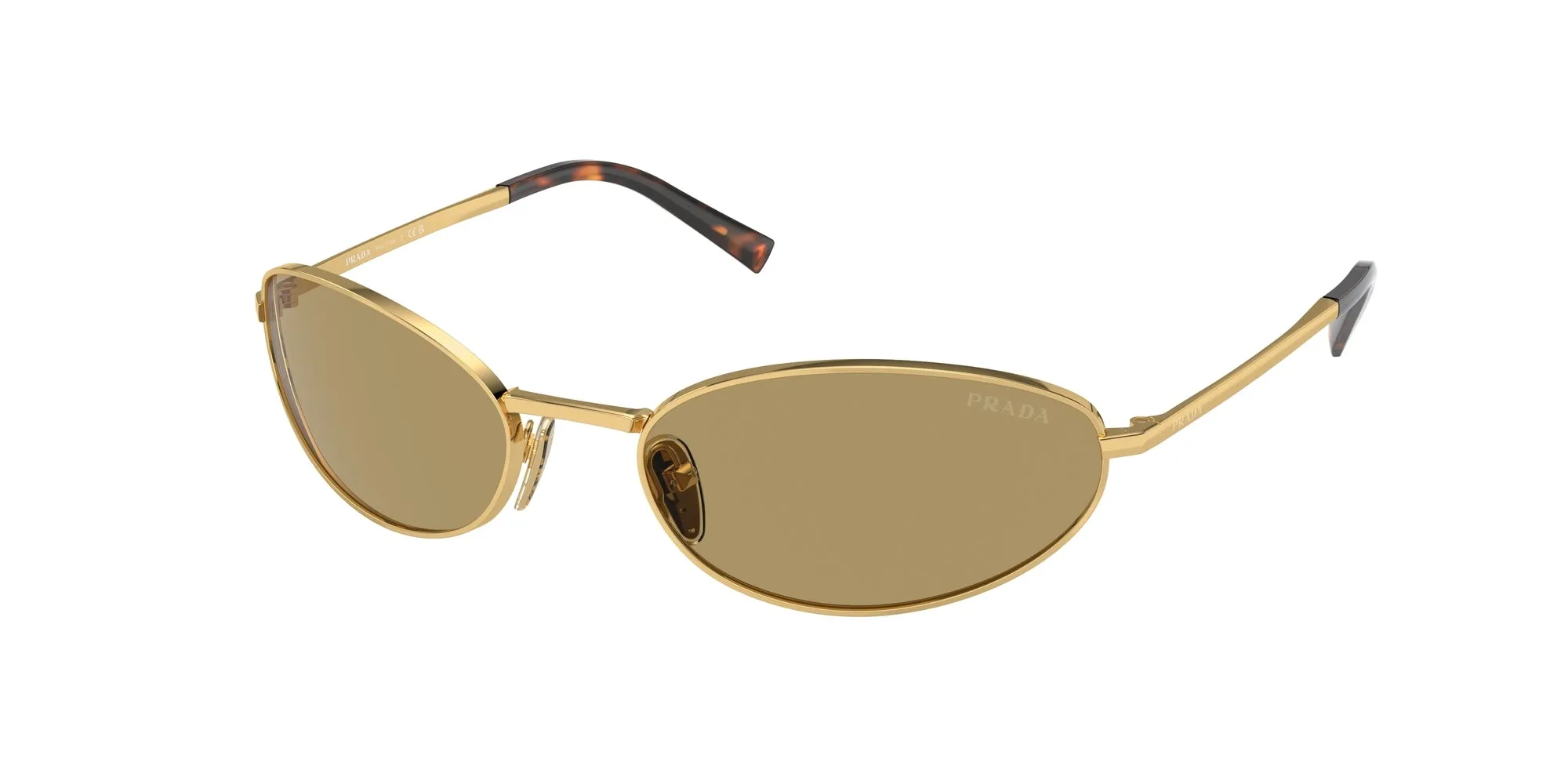 Prada PR A59S 5AK70G Occhiali da sole Acciaio Oro Verde Rotonda Normale - immagine 1