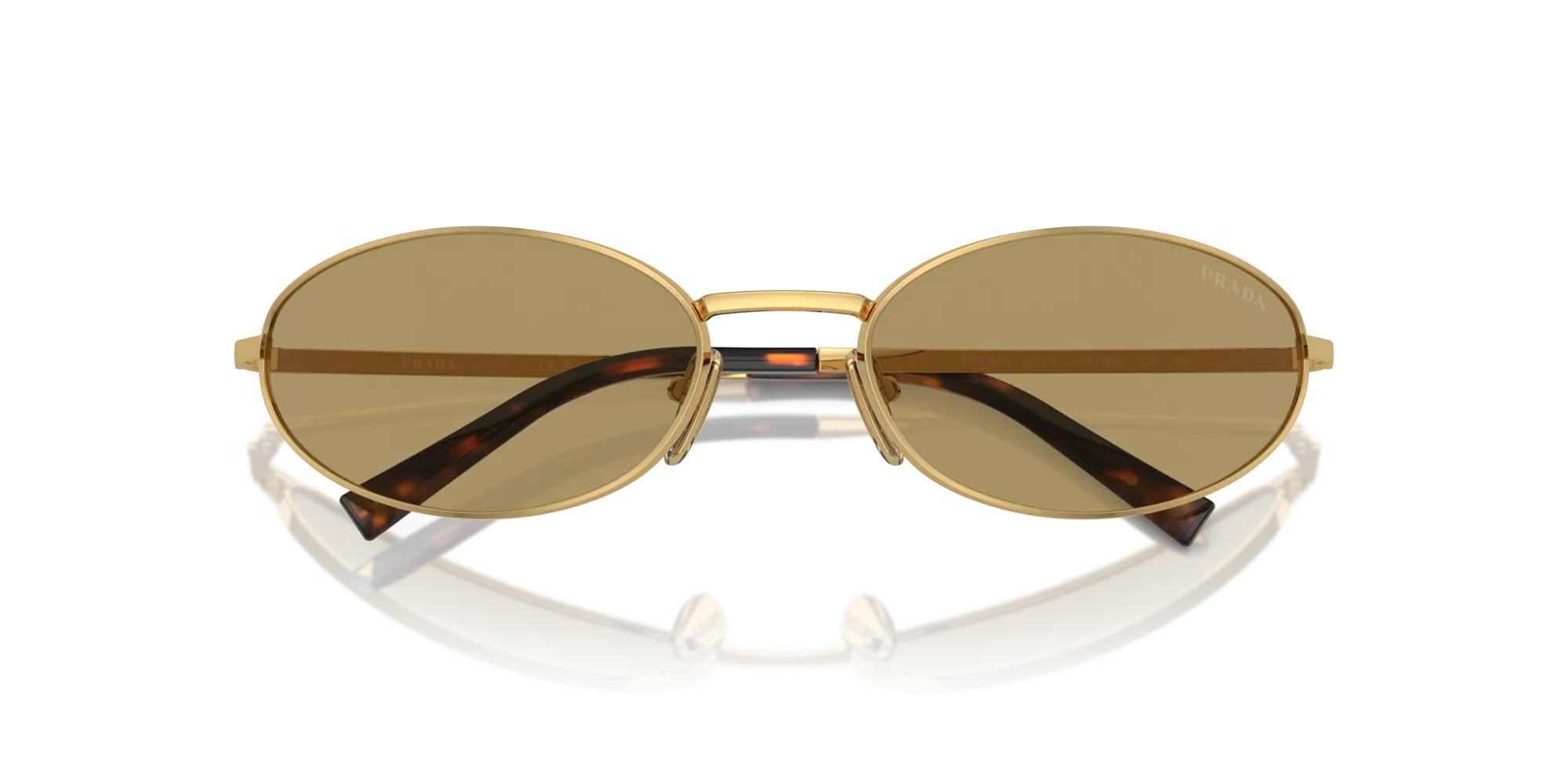 Prada PR A59S 5AK70G Occhiali da sole Acciaio Oro Verde Rotonda Normale - immagine 2