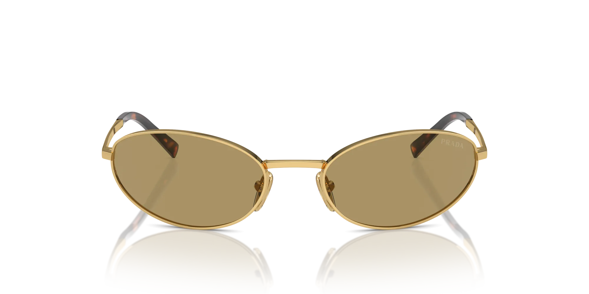 Prada PR A59S 5AK70G Occhiali da sole Acciaio Oro Verde Rotonda Normale - immagine 3