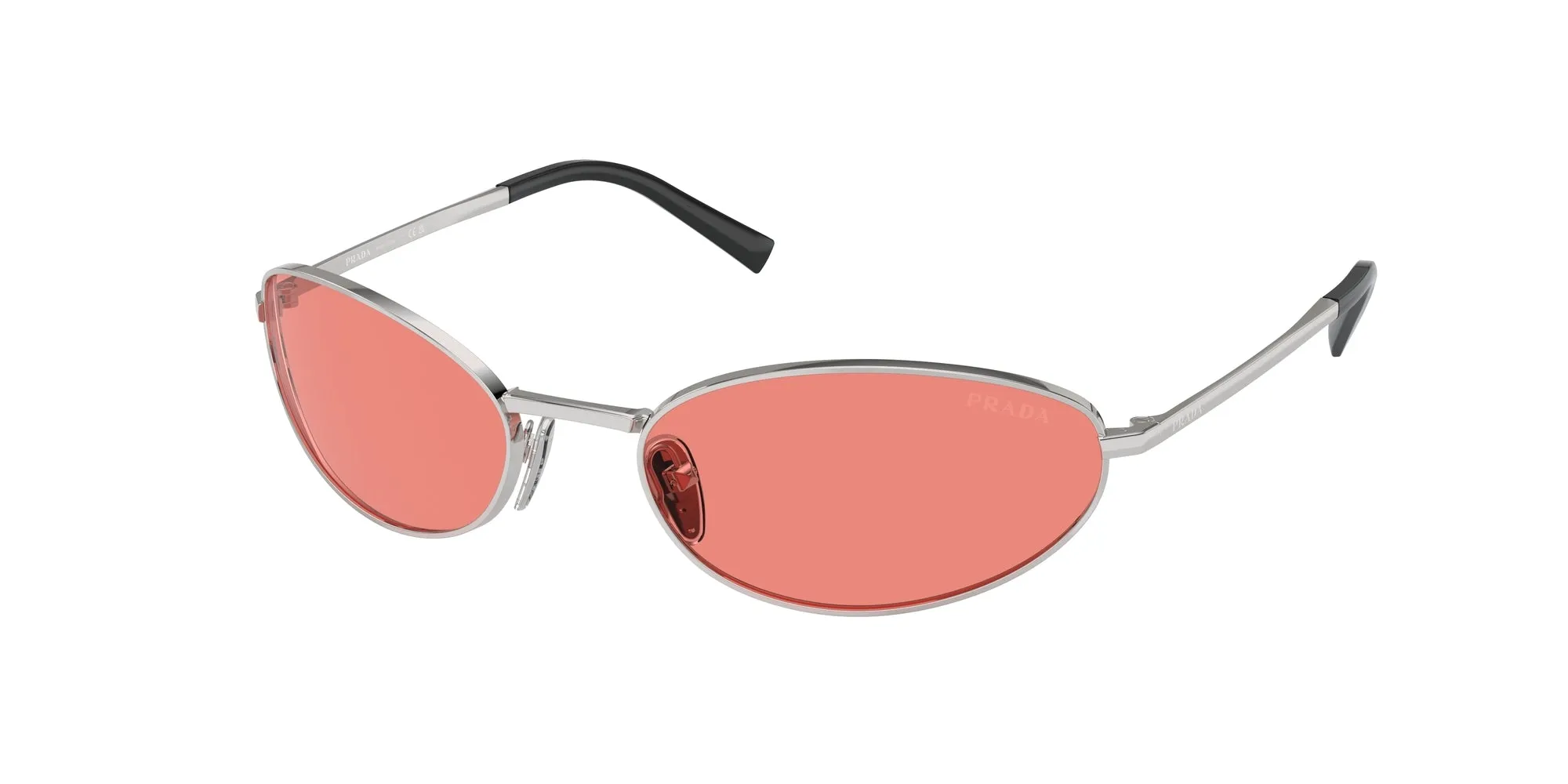 Prada PR A59S 1BC20B Occhiali da sole Acciaio Argento Rosa Rotonda Normale - immagine 1