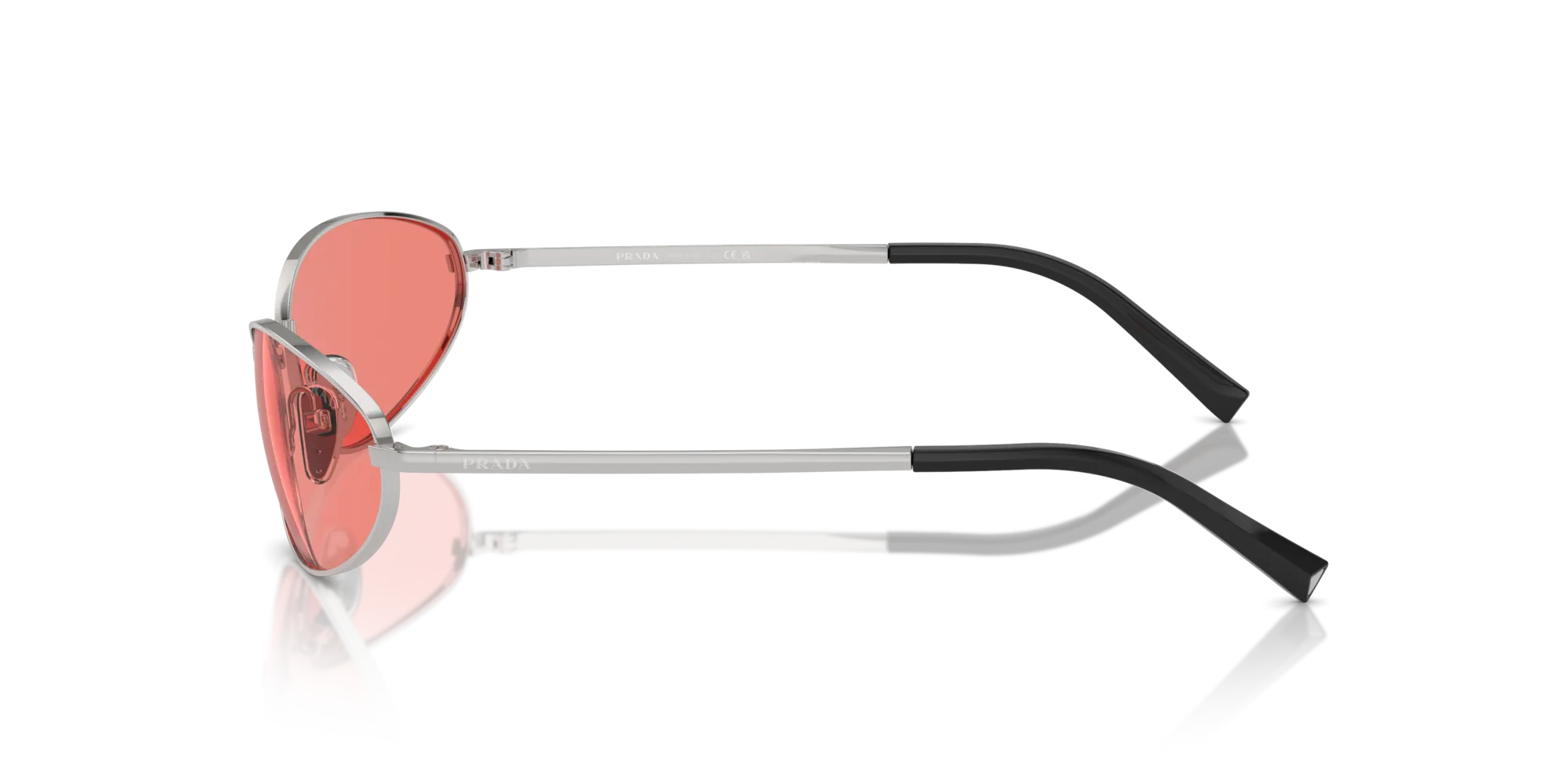 Prada PR A59S 1BC20B Occhiali da sole Acciaio Argento Rosa Rotonda Normale - immagine 4