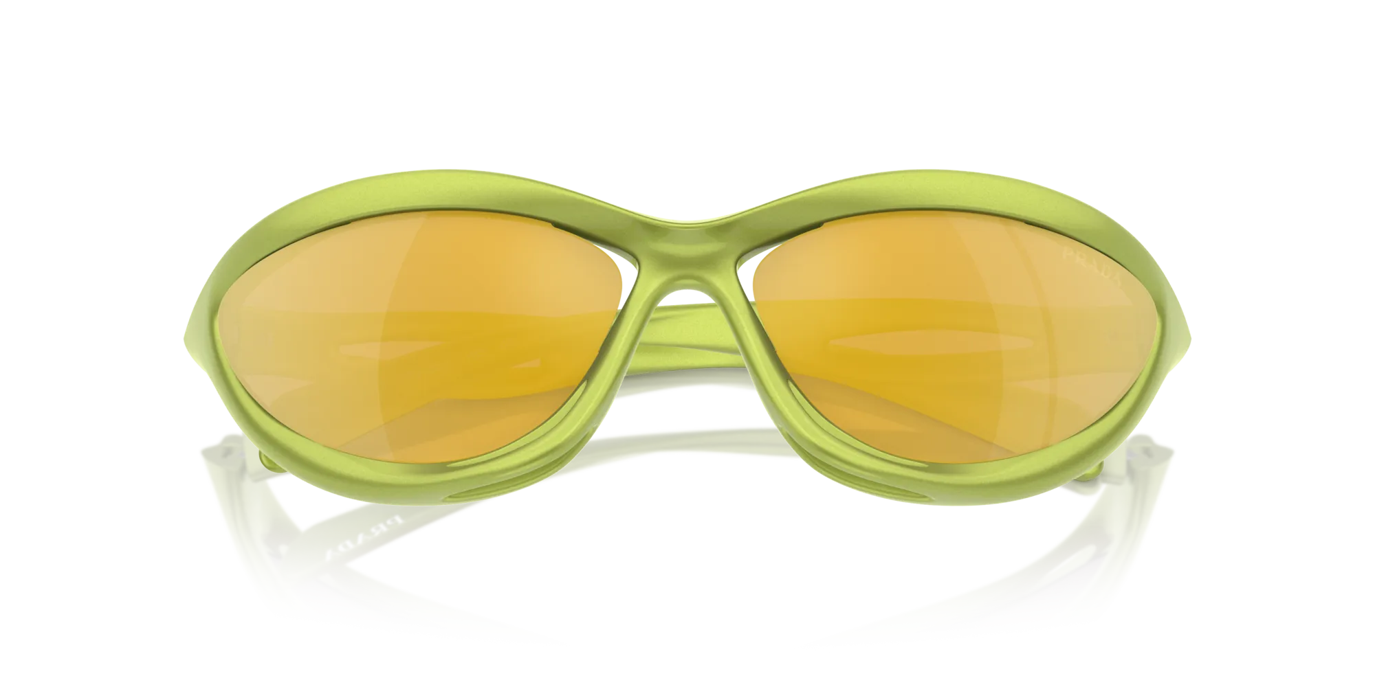 Prada PR A26S 17V20H Occhiali da sole Iniettato Verde Marrone Cat Eye Normale Specchiato - immagine 2