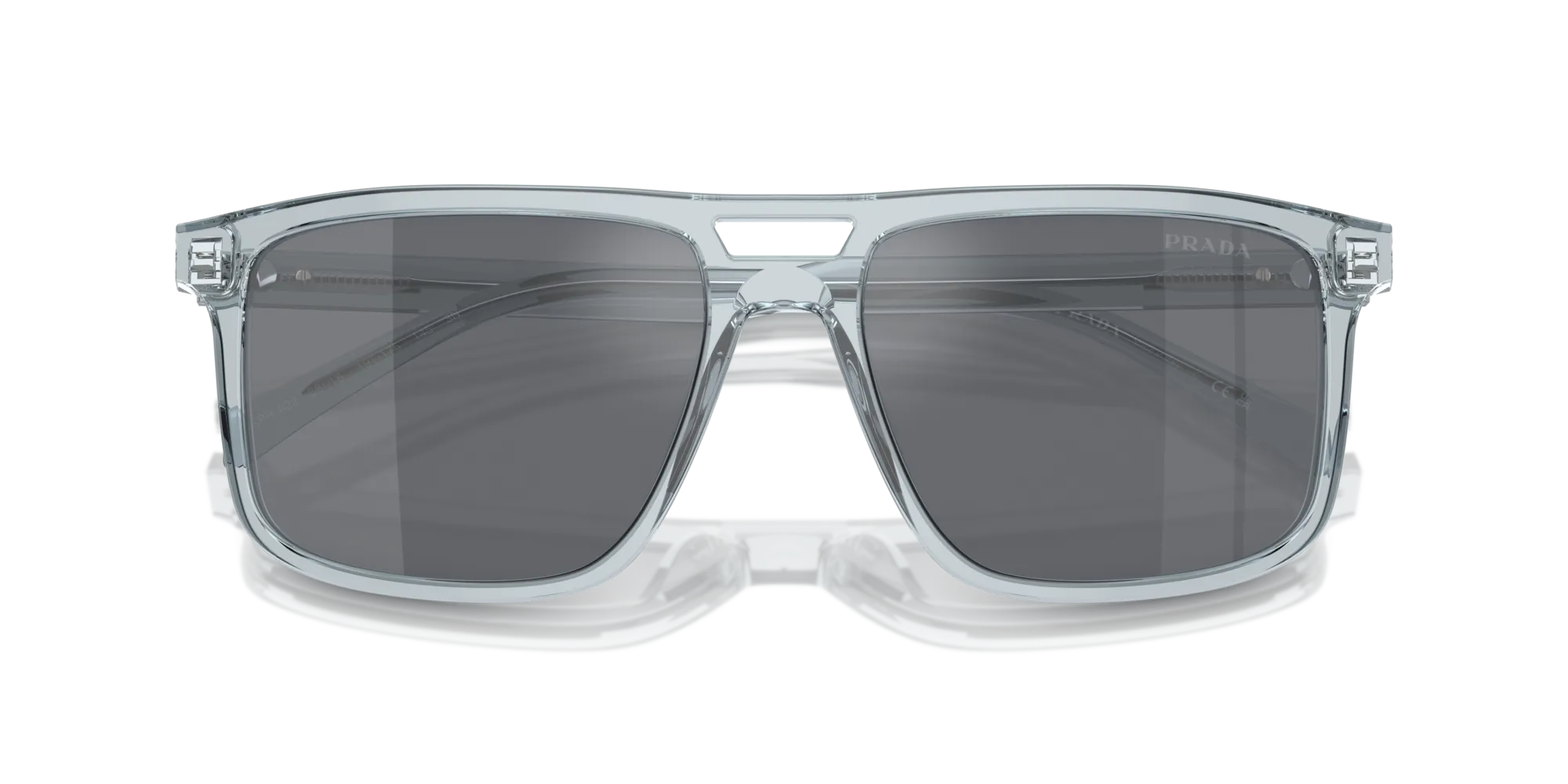 Prada PR A22S 19T175 Occhiali da sole Acetato Blu Grigio Squadrata Normale Flash - immagine 2