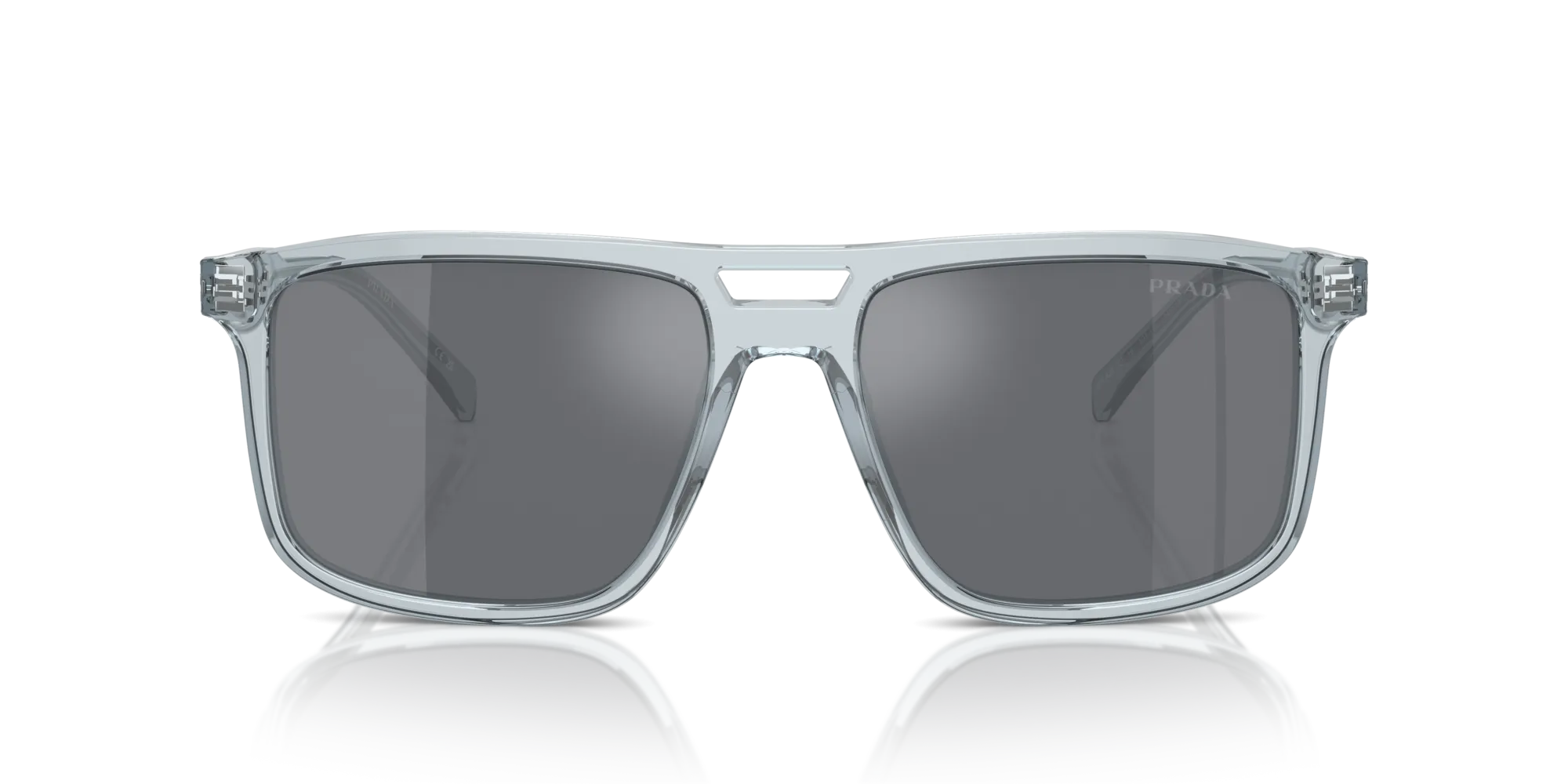 Prada PR A22S 19T175 Occhiali da sole Acetato Blu Grigio Squadrata Normale Flash - immagine 3