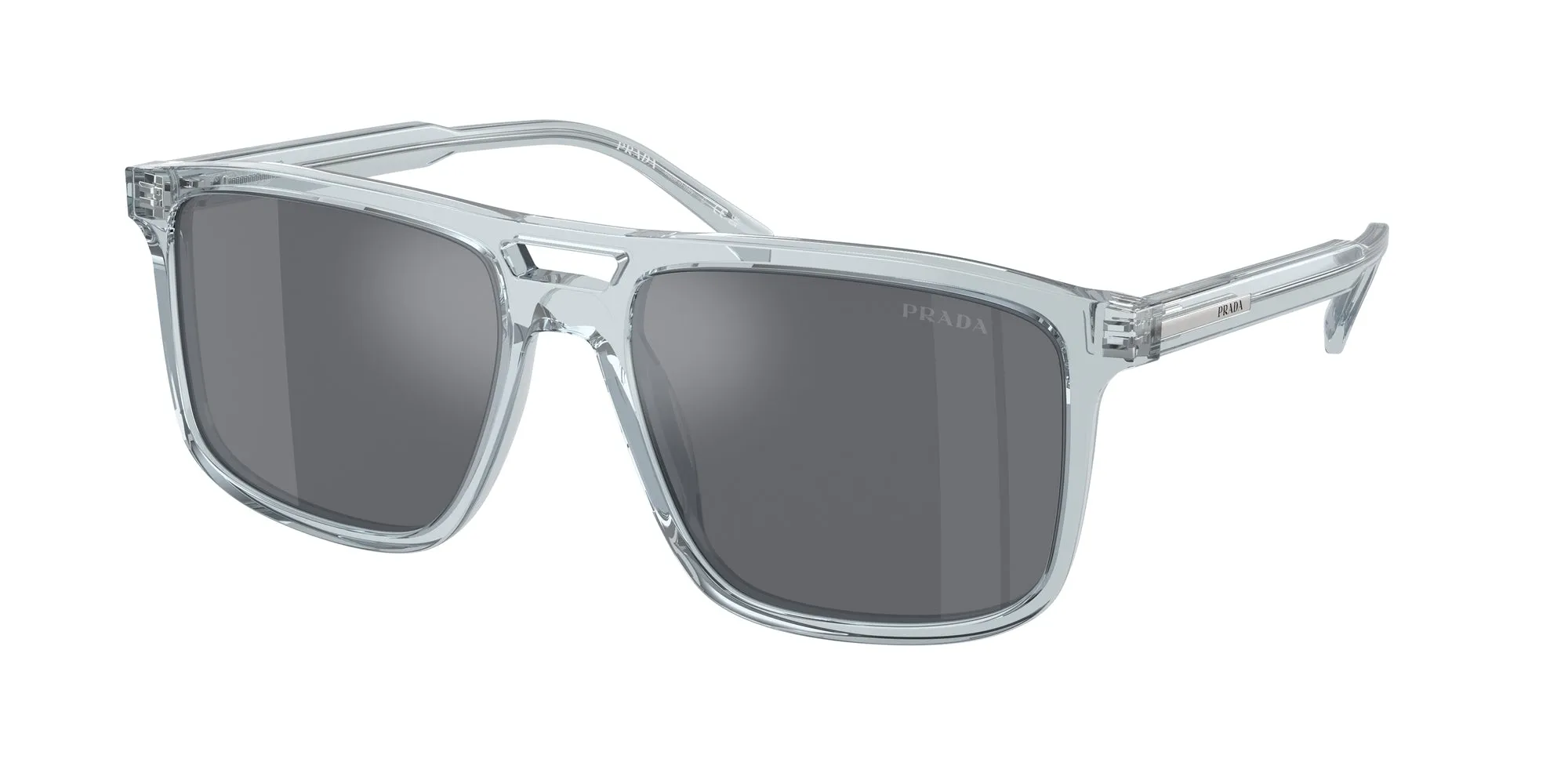 Prada PR A22S 19T175 Occhiali da sole Acetato Blu Grigio Squadrata Normale Flash - immagine 1