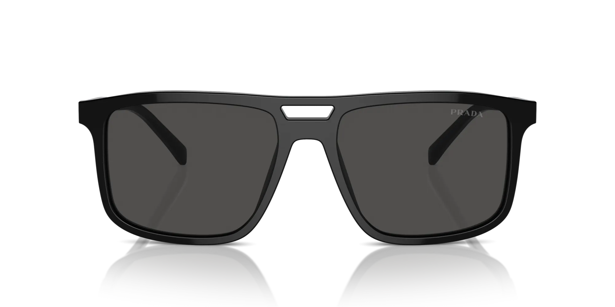 Prada PR A22S 16K08Z Occhiali da sole Acetato Nero Grigio Squadrata Normale - immagine 3