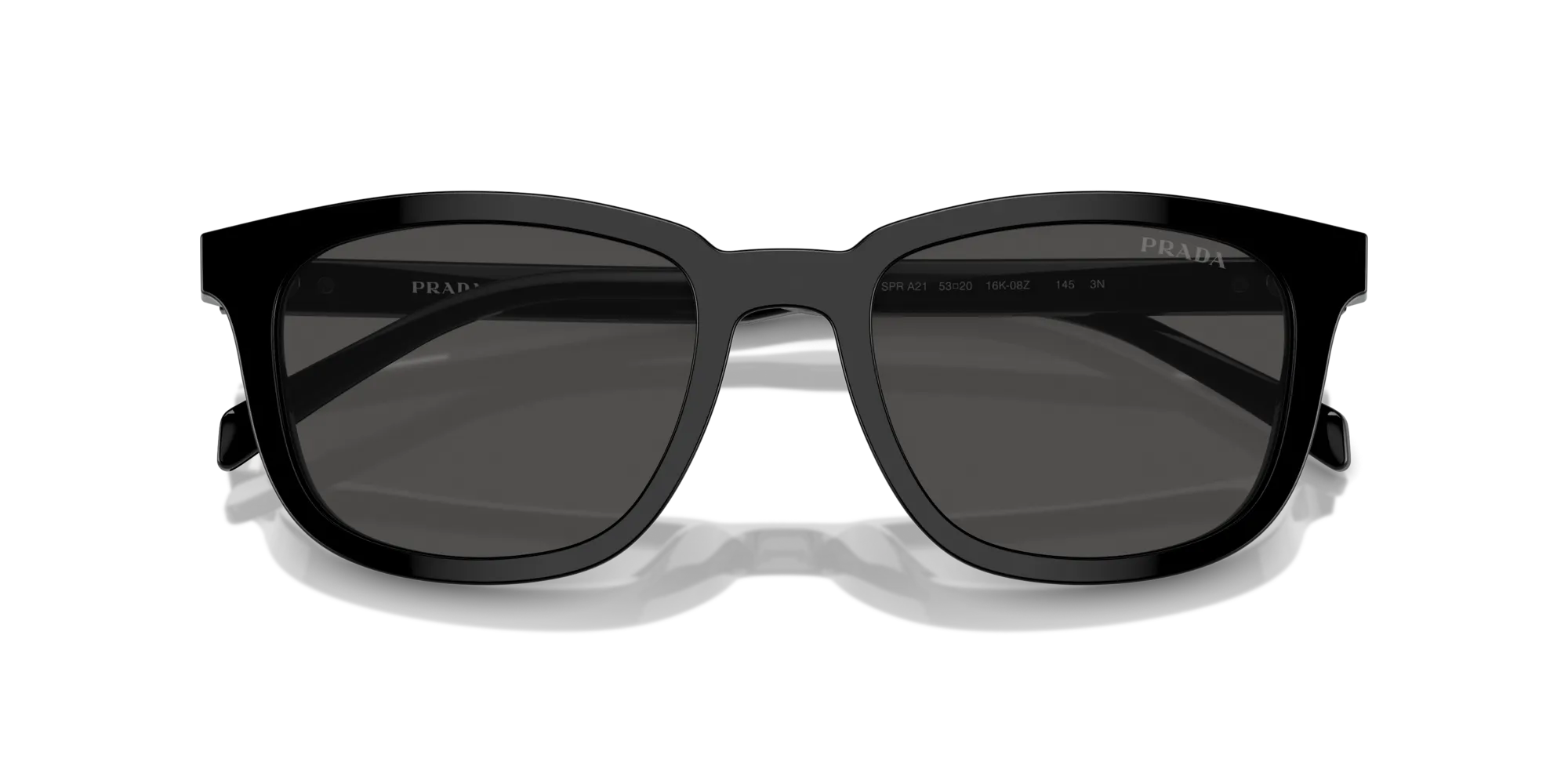 Prada PR A21S 16K08Z Occhiali da sole Acetato Nero Grigio Pillow Normale - immagine 2