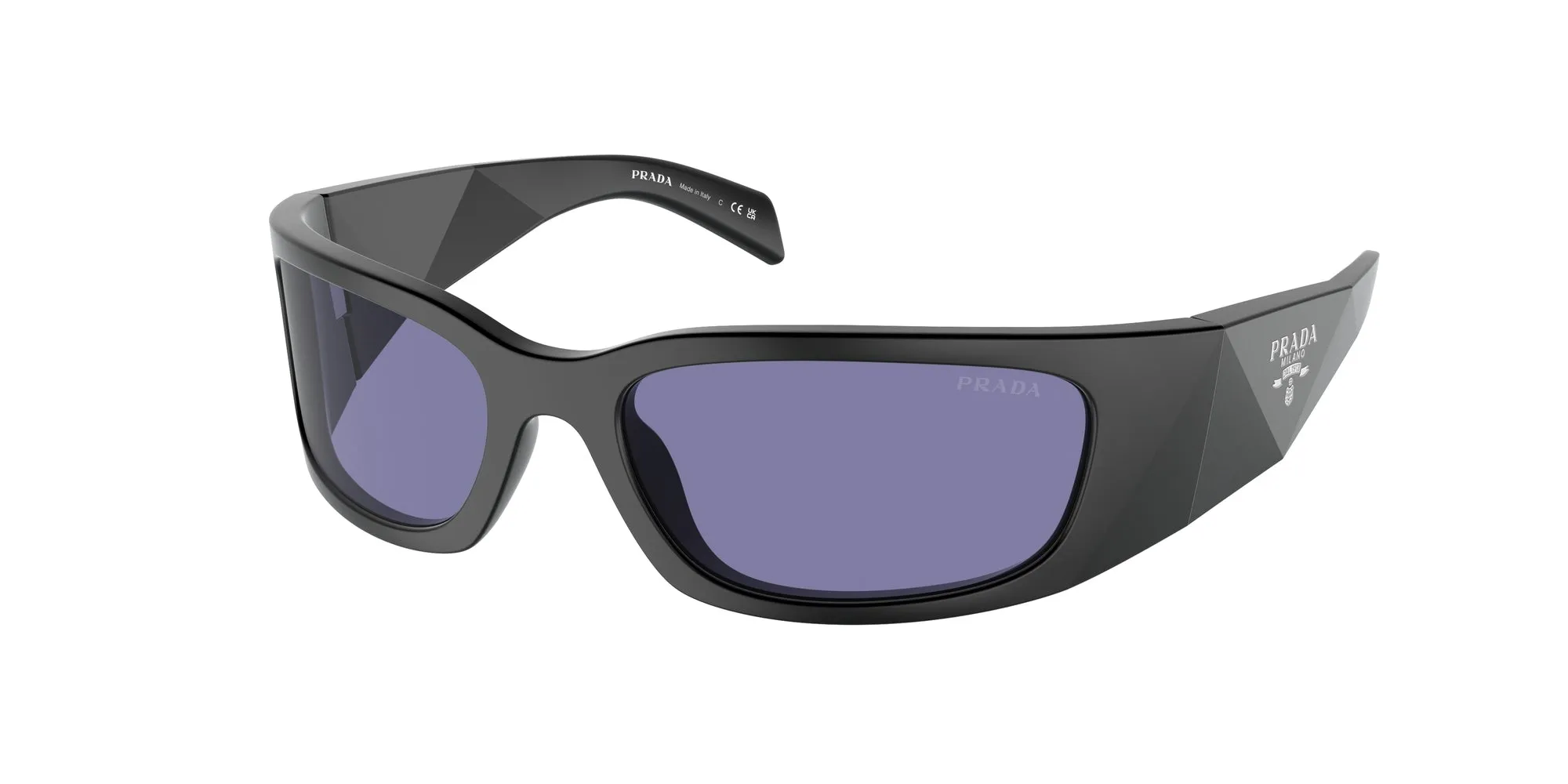 Prada PR A19S 1BO40G Occhiali da sole Acetato Nero Viola Farfalla Normale - immagine 1