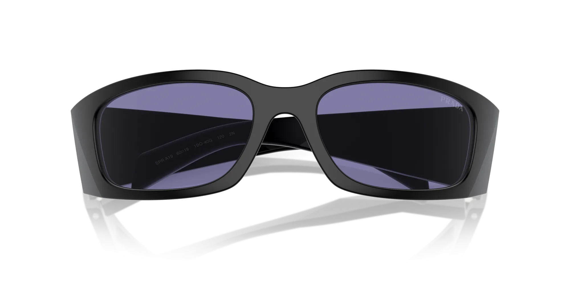 Prada PR A19S 1BO40G Occhiali da sole Acetato Nero Viola Farfalla Normale - immagine 2