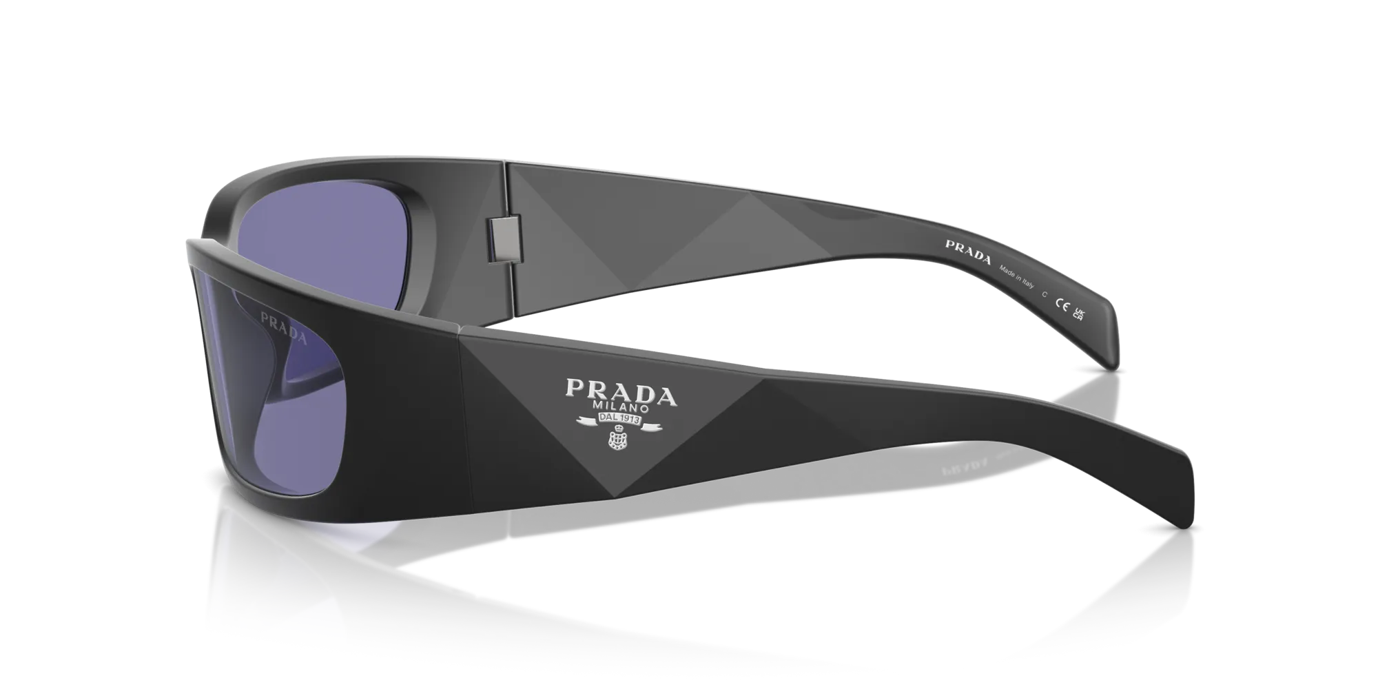 Prada PR A19S 1BO40G Occhiali da sole Acetato Nero Viola Farfalla Normale - immagine 4