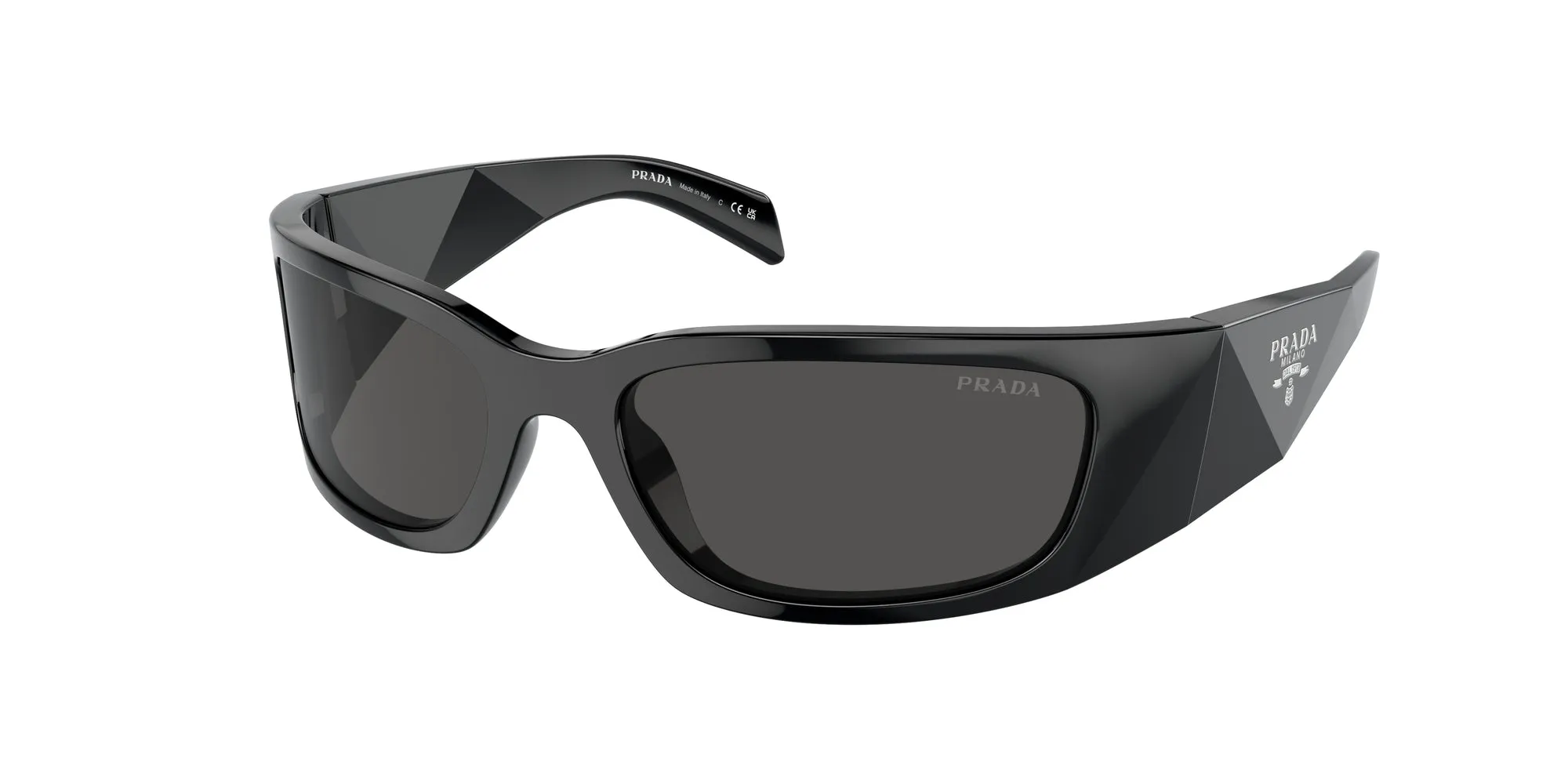 Prada PR A19S 1AB5S0 Occhiali da sole Acetato Nero Grigio Farfalla Normale - immagine 1