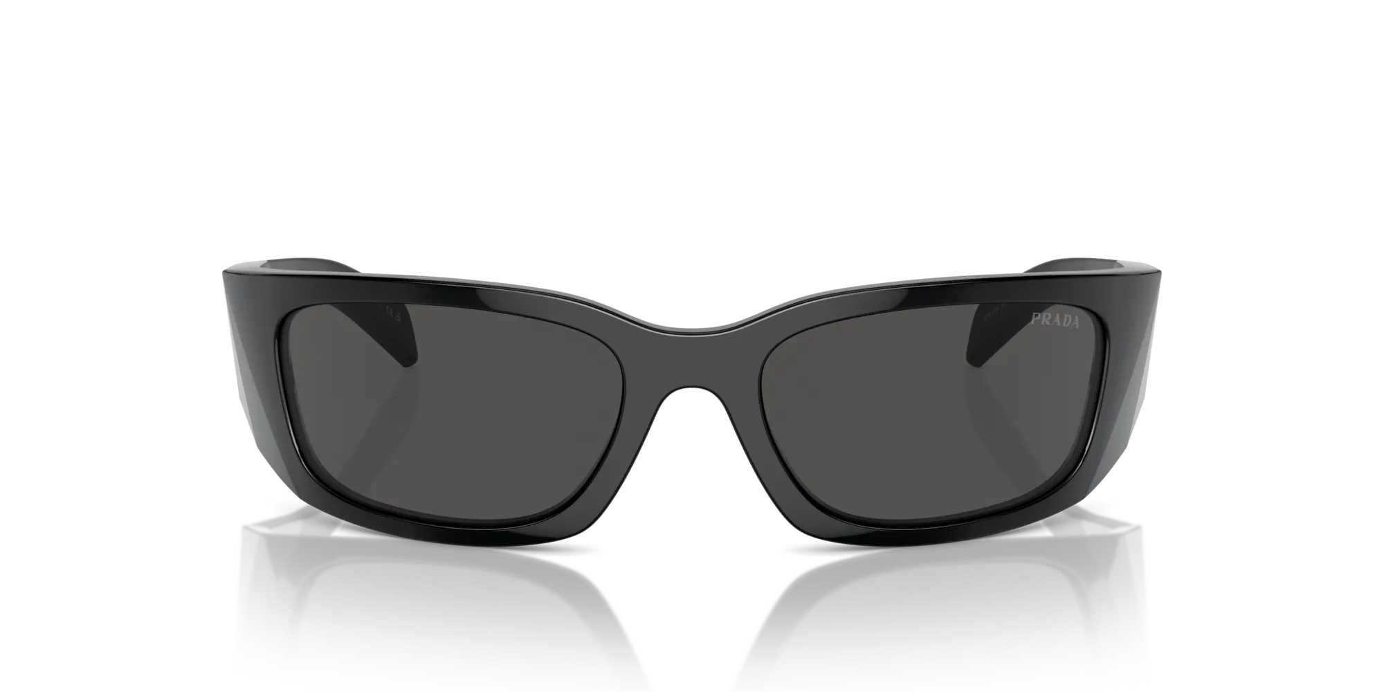 Prada PR A19S 1AB5S0 Occhiali da sole Acetato Nero Grigio Farfalla Normale - immagine 3