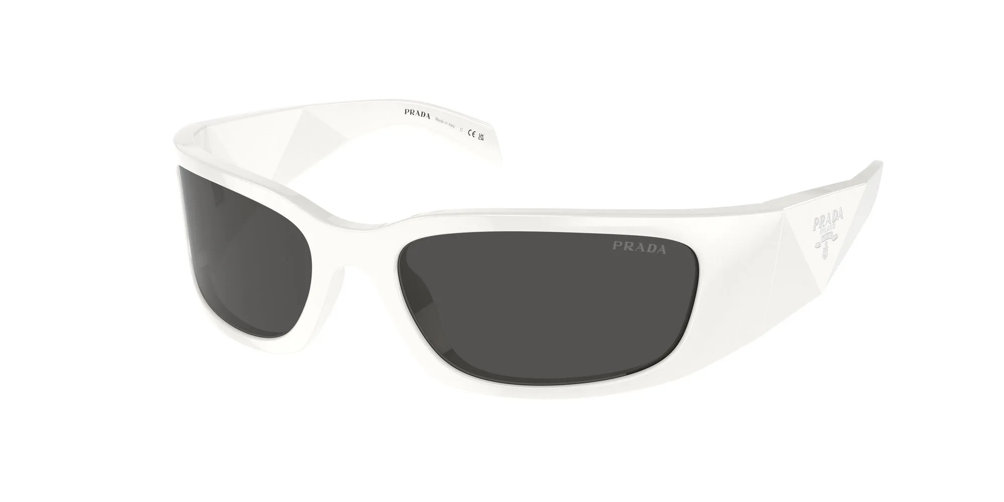 Prada PR A19S 1425S0 Occhiali da sole Acetato Bianco Grigio Farfalla Normale - immagine 1