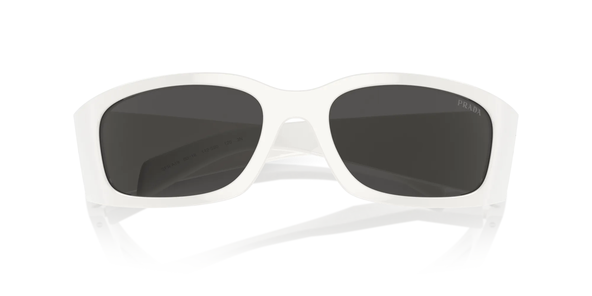 Prada PR A19S 1425S0 Occhiali da sole Acetato Bianco Grigio Farfalla Normale - immagine 2