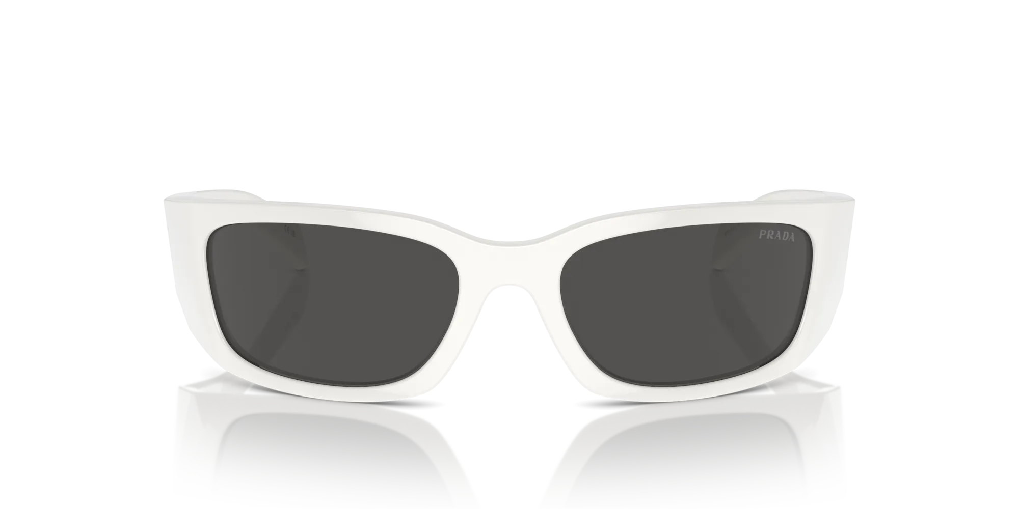 Prada PR A19S 1425S0 Occhiali da sole Acetato Bianco Grigio Farfalla Normale - immagine 3