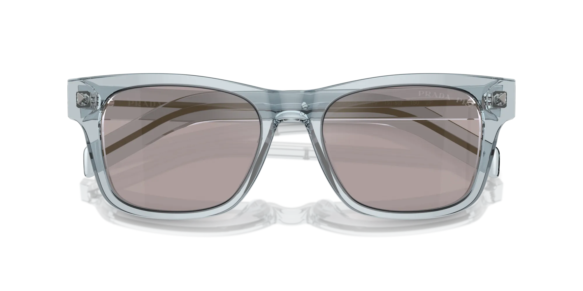 Prada PR A17S 19T80F Occhiali da sole Acetato Blu Grigio Squadrata Polarizzata Specchiato - immagine 2