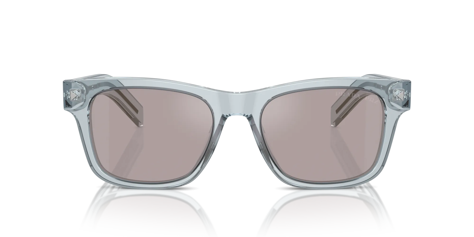 Prada PR A17S 19T80F Occhiali da sole Acetato Blu Grigio Squadrata Polarizzata Specchiato - immagine 3