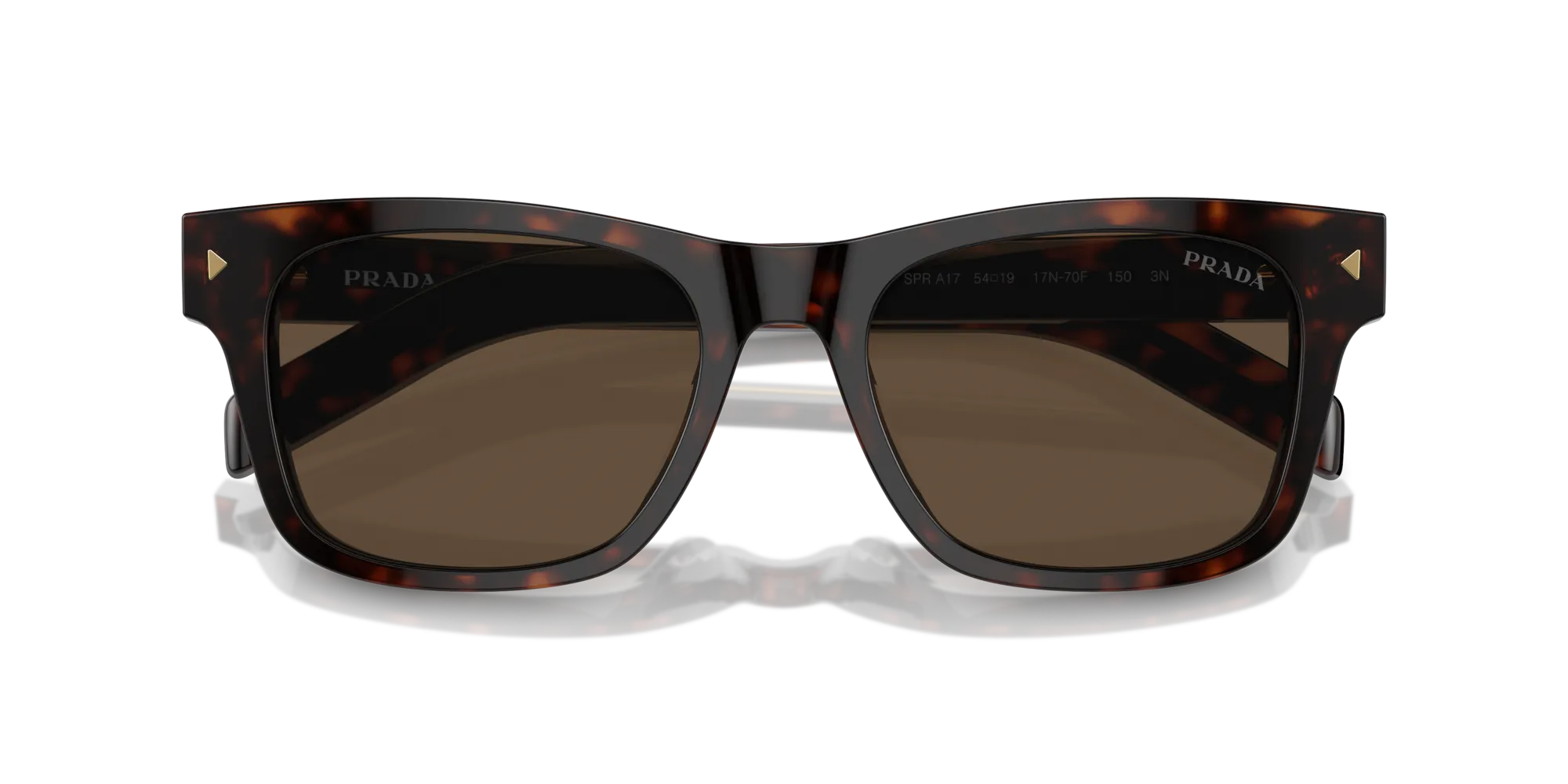 Prada PR A17S 17N70F Occhiali da sole Acetato Tartaruga Marrone Squadrata Normale Antiriflesso - immagine 2