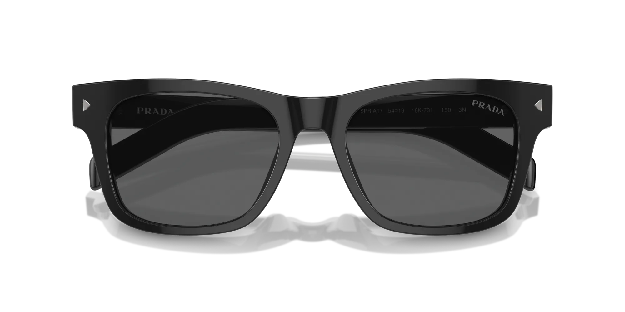 Prada PR A17S 16K731 Occhiali da sole Acetato Nero Grigio Squadrata Normale - immagine 2