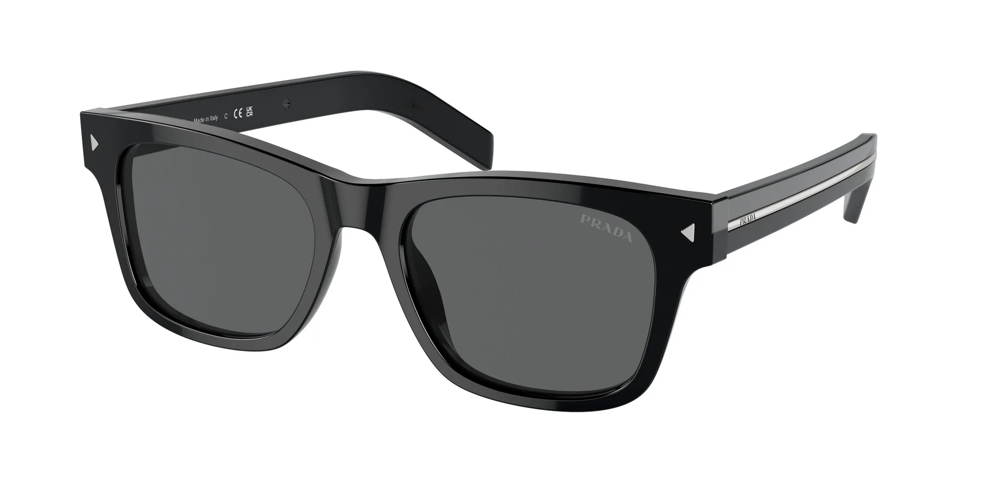 Prada PR A17S 16K731 Occhiali da sole Acetato Nero Grigio Squadrata Normale - immagine 1
