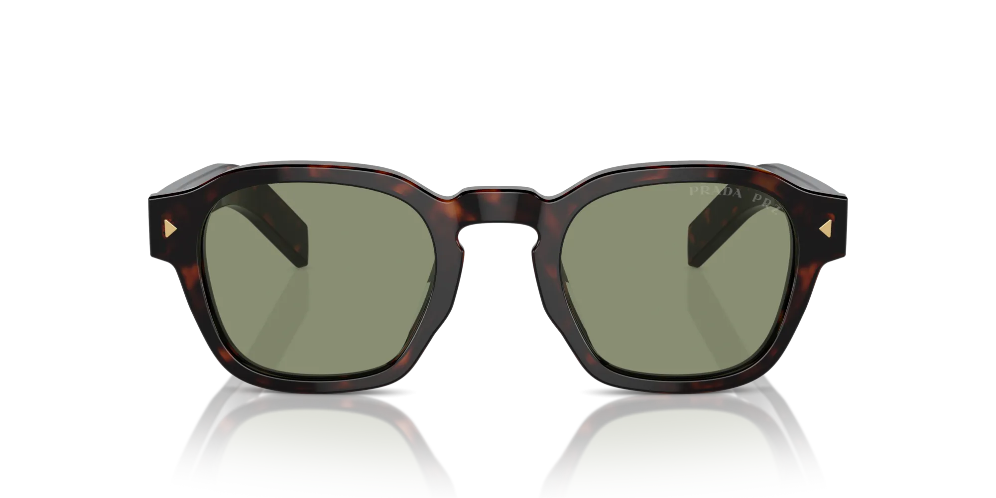 Prada PR A16S 17N20G Occhiali da sole Acetato Tartaruga Verde Pantos Polarizzata - immagine 3