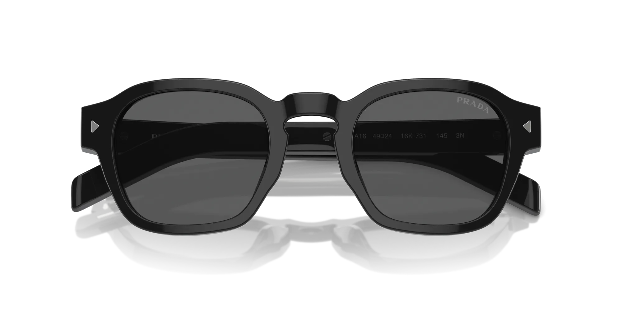 Prada PR A16S 16K731 Occhiali da sole Acetato Nero Grigio Pantos Normale - immagine 2