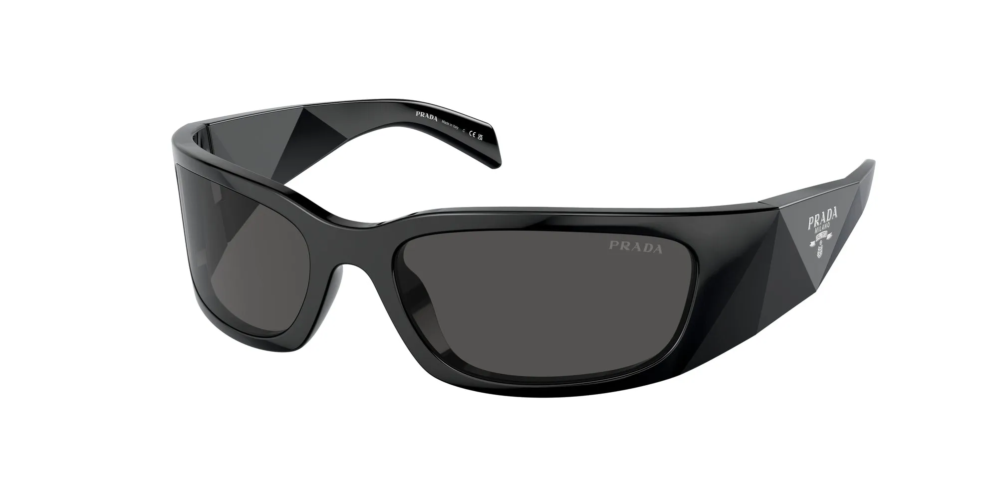 Prada PR A14S 1AB5S0 Occhiali da sole Acetato Nero Grigio Farfalla Normale - immagine 1