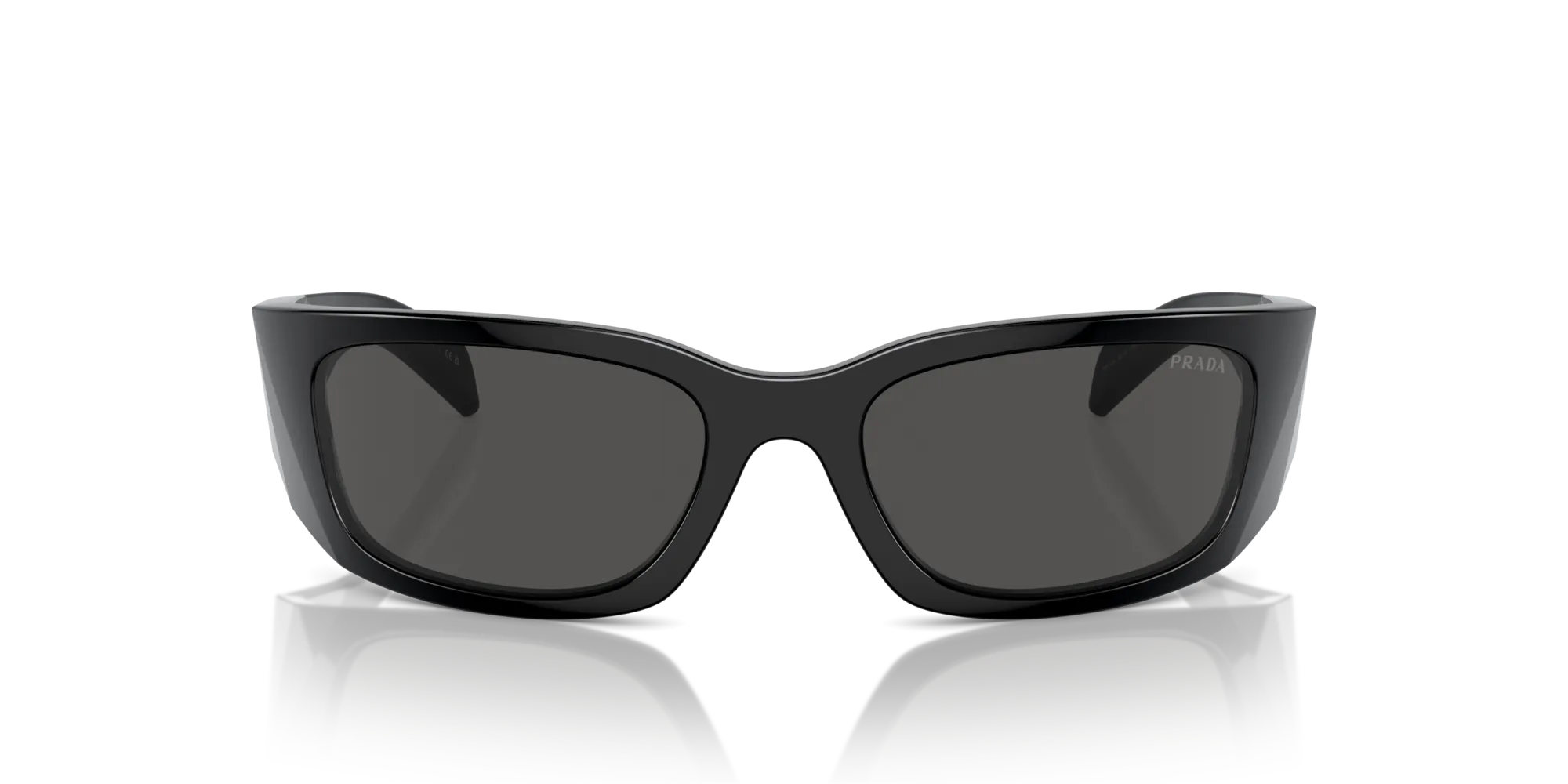 Prada PR A14S 1AB5S0 Occhiali da sole Acetato Nero Grigio Farfalla Normale - immagine 3