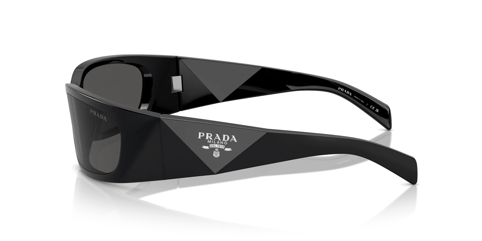 Prada PR A14S 1AB5S0 Occhiali da sole Acetato Nero Grigio Farfalla Normale - immagine 4
