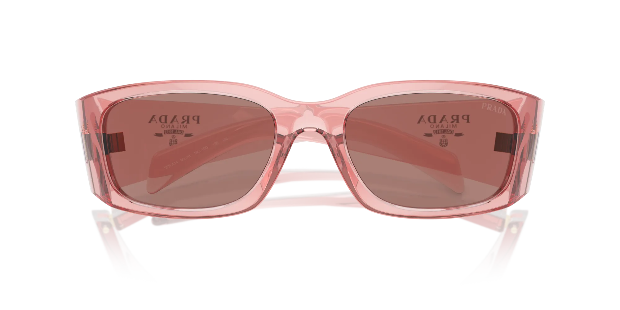 Prada PR A14S 19Q10D Occhiali da sole Acetato Rosa Marrone Farfalla Normale - immagine 2