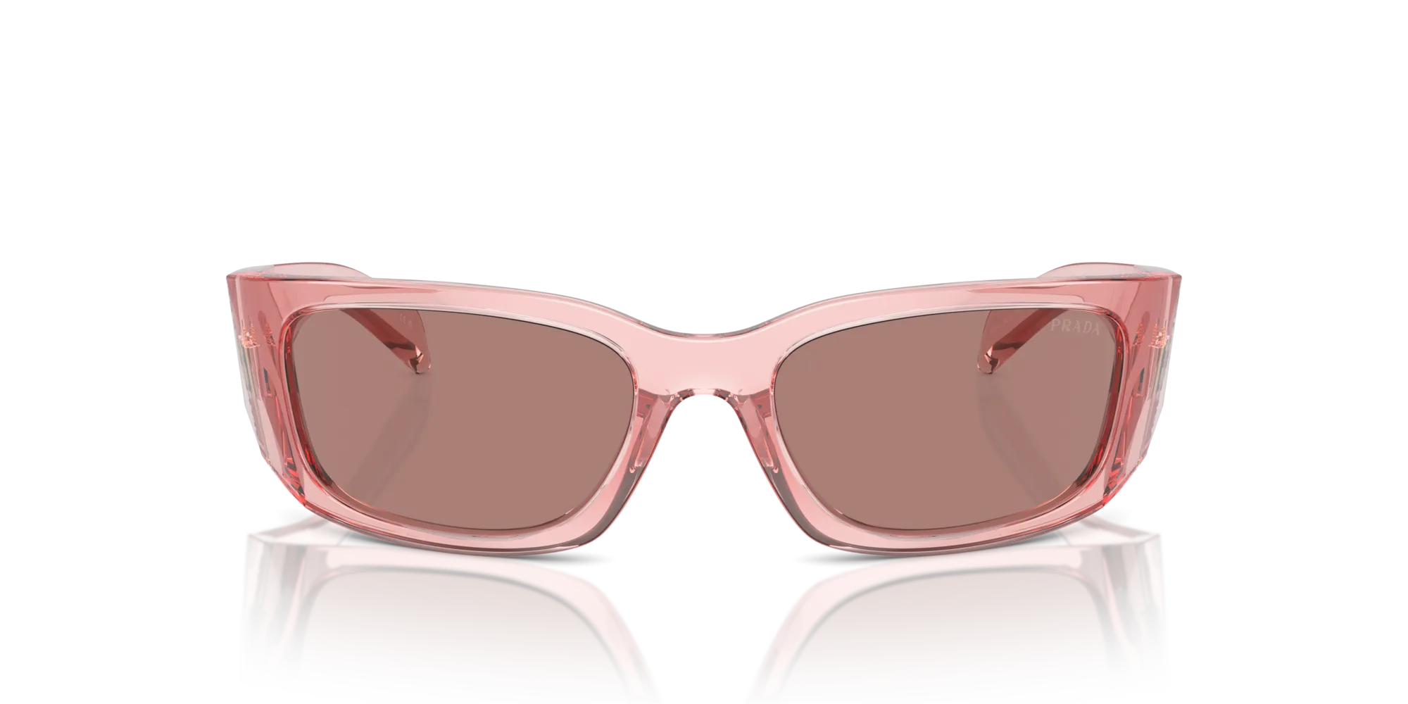 Prada PR A14S 19Q10D Occhiali da sole Acetato Rosa Marrone Farfalla Normale - immagine 3