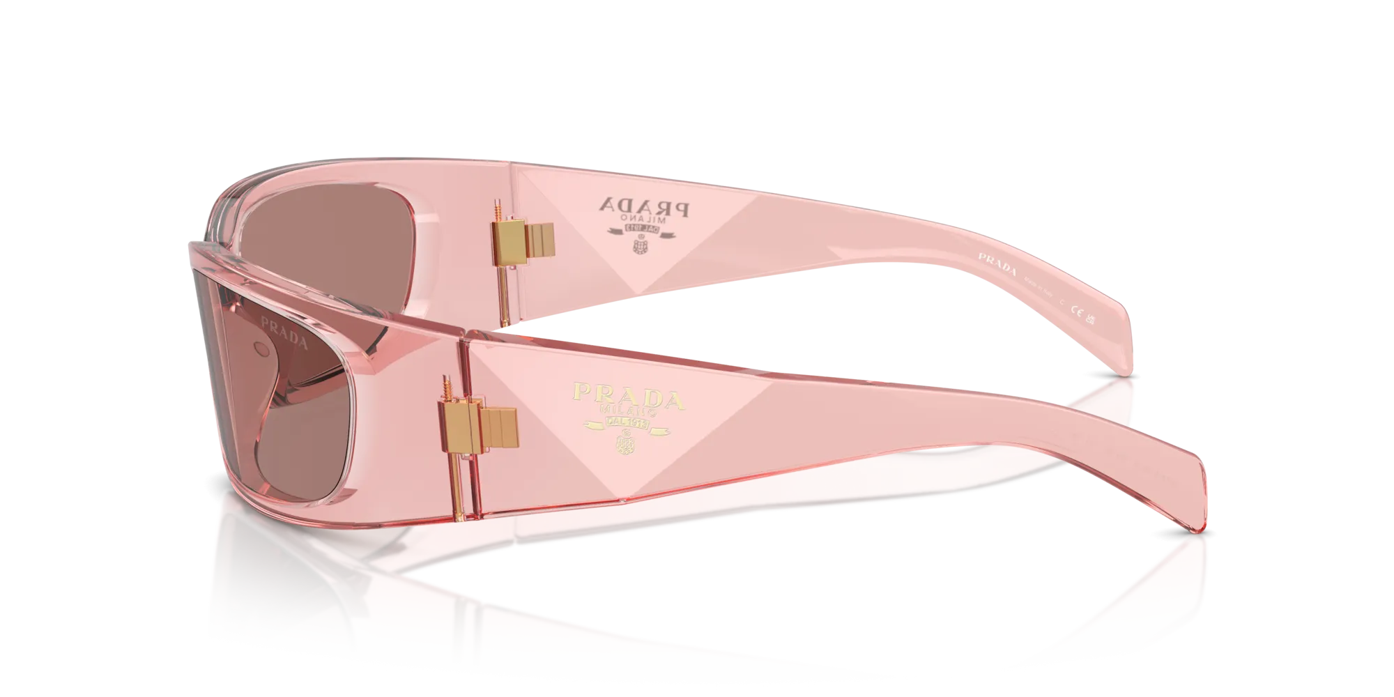 Prada PR A14S 19Q10D Occhiali da sole Acetato Rosa Marrone Farfalla Normale - immagine 4