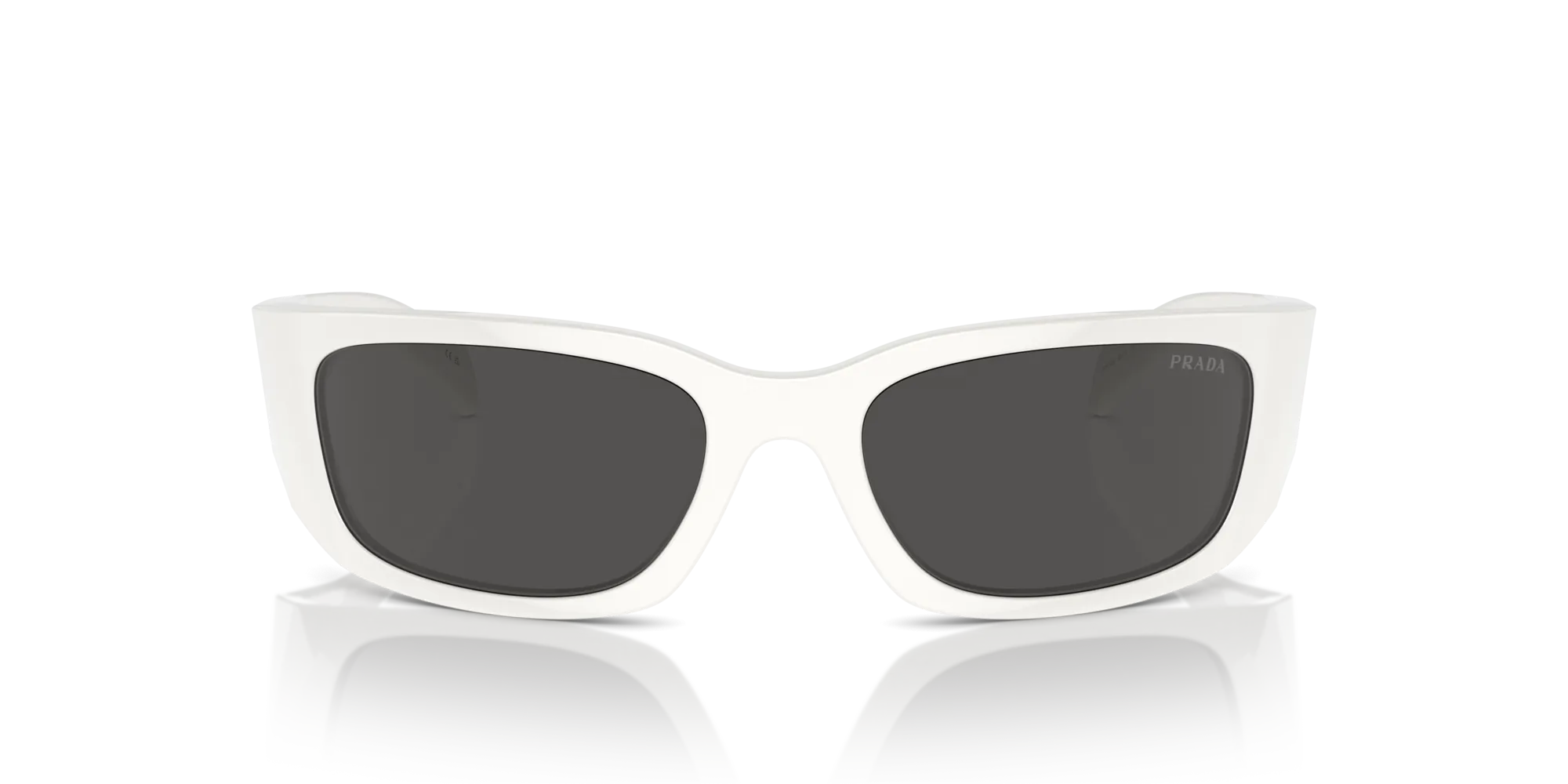 Prada PR A14S 1425S0 Occhiali da sole Acetato Bianco Grigio Farfalla Normale - immagine 3