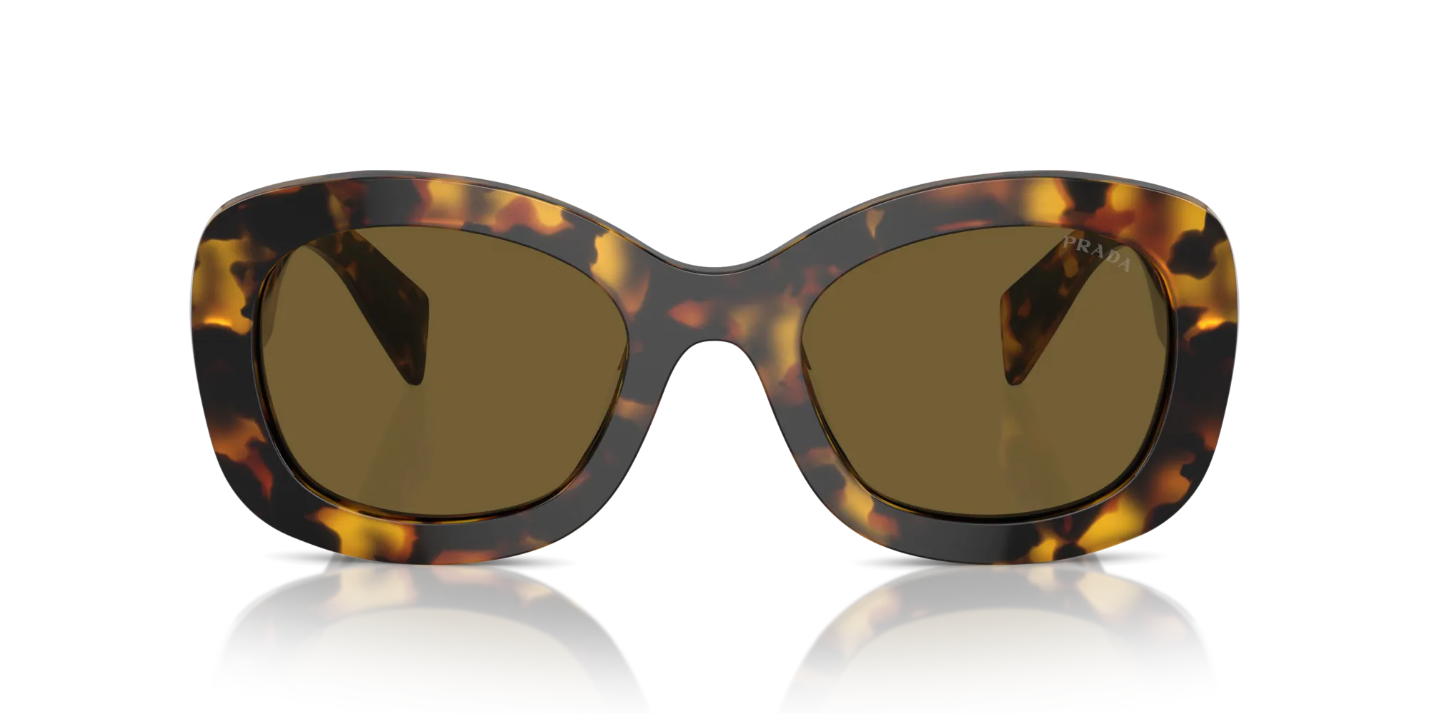 Prada PR A13S VAU01T Occhiali da sole Acetato Tartaruga Marrone Rotonda Normale - immagine 3