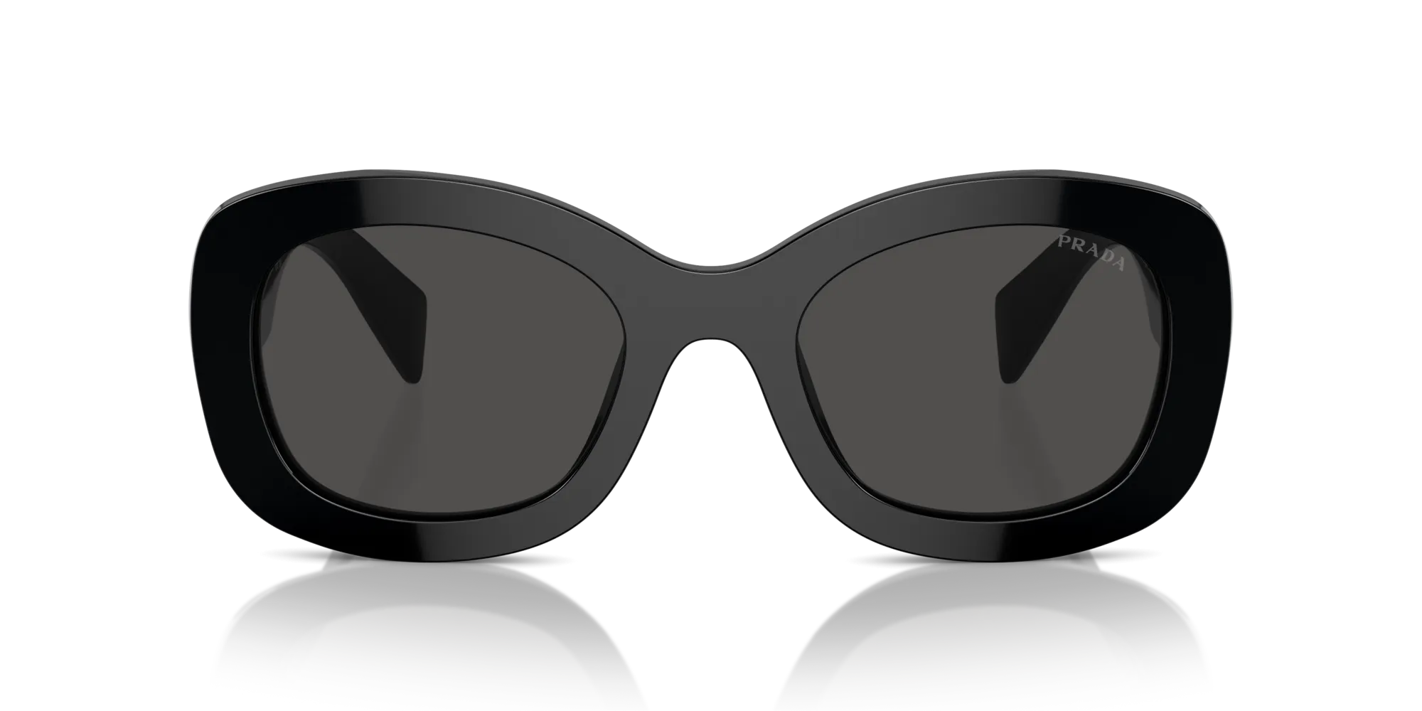 Prada PR A13S 1AB5S0 Occhiali da sole Acetato Nero Grigio Rotonda Normale - immagine 3