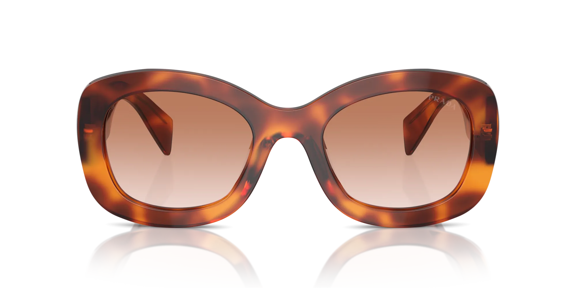 Prada PR A13S 18R70E Occhiali da sole Acetato Marrone Marrone Rotonda Normale Sfumato - immagine 3