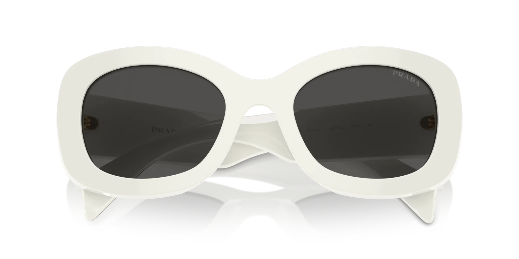 Prada PR A13S 1425S0 Occhiali da sole Acetato Bianco Grigio Rotonda Normale - immagine 2